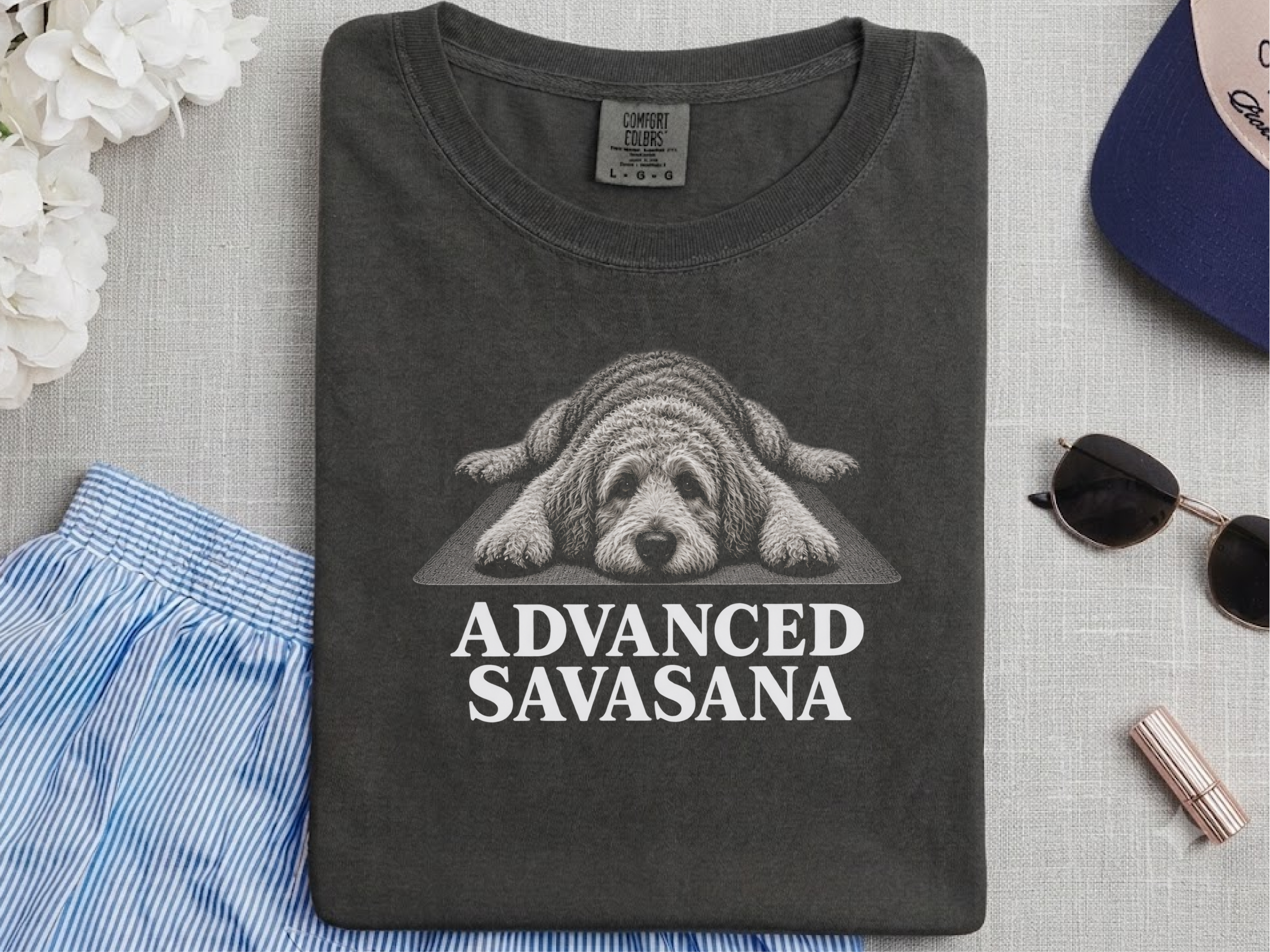 Labradoodle Advanced Savasana Yoga