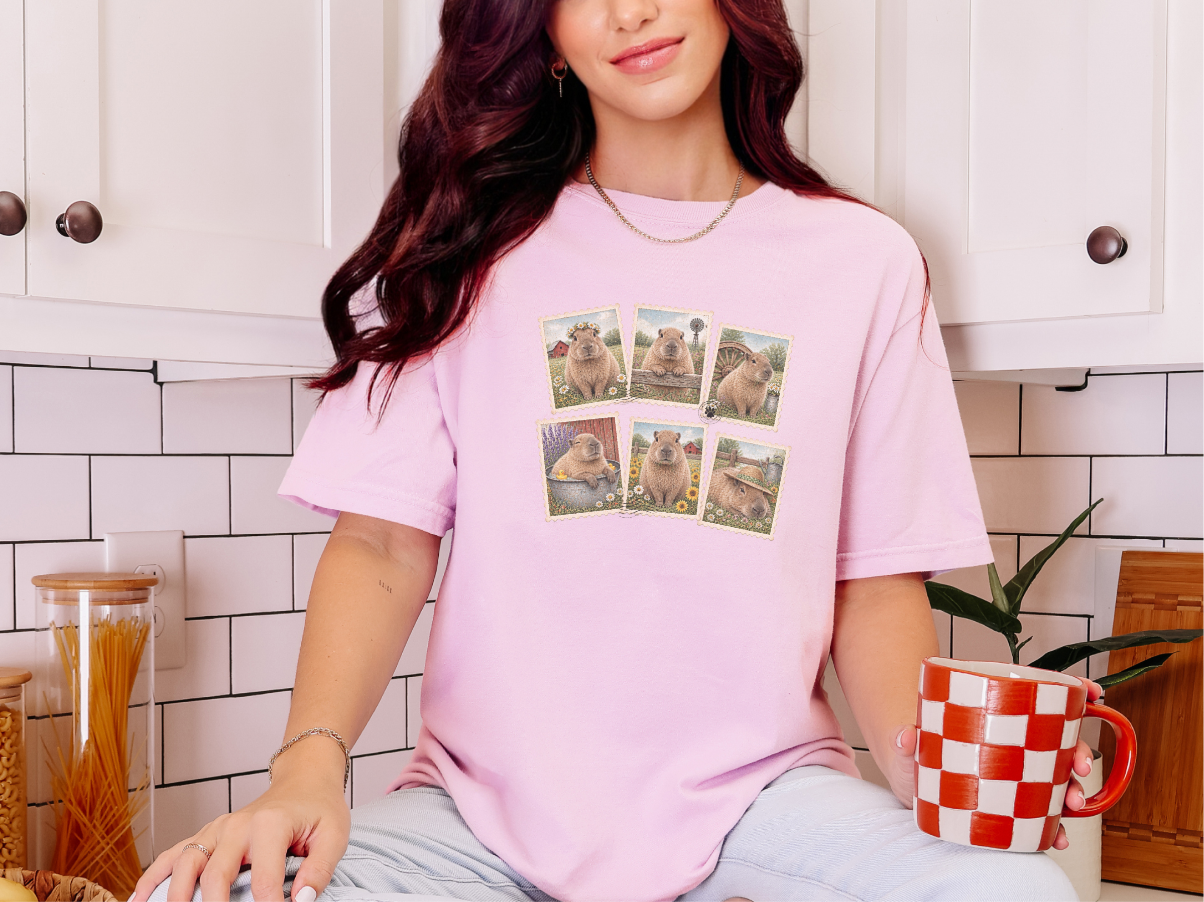 Vintage Capybara Postage Stamps Collage funny shirt - photo 5