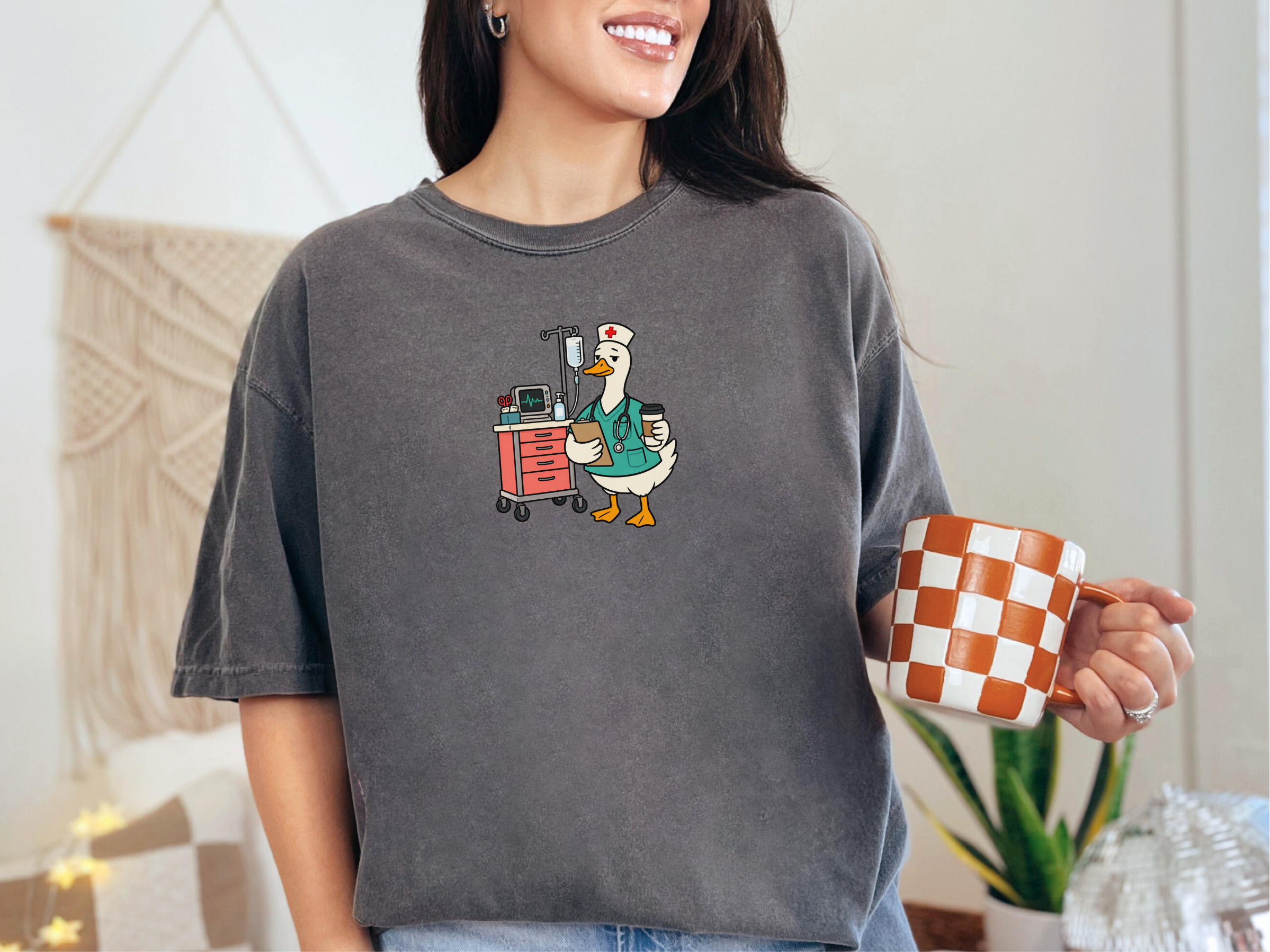 Tired Nurse Duck Medical Cart funny shirt - photo 4