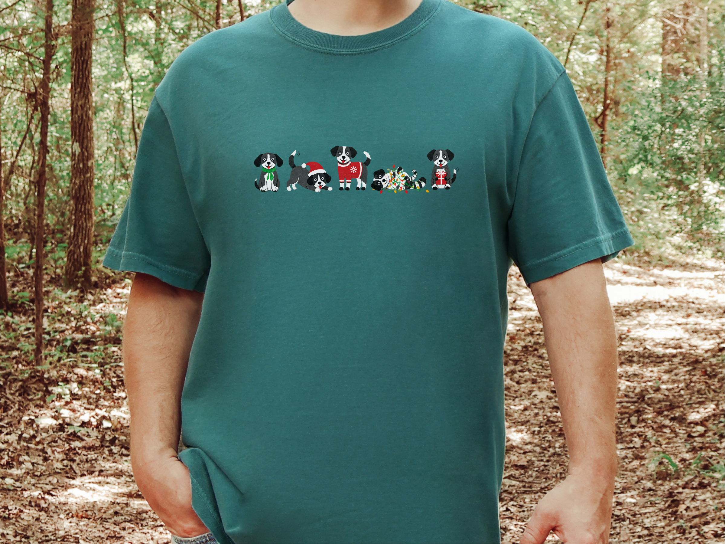 Festive Christmas Dogs Lineup funny shirt - photo 6