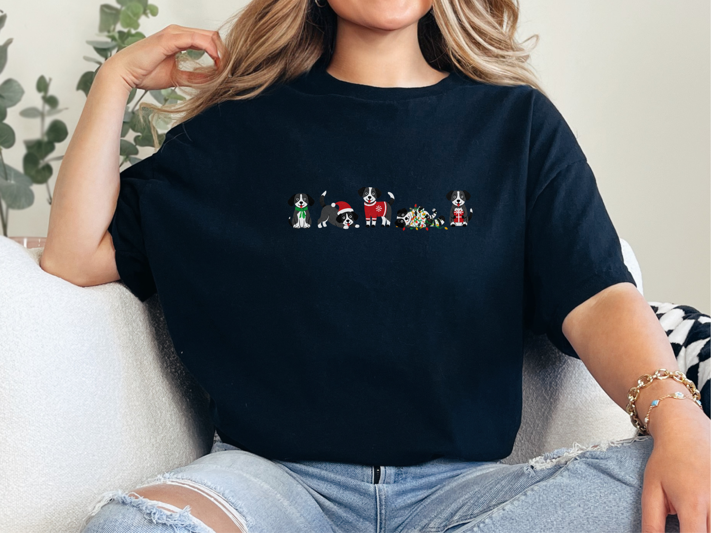 Festive Christmas Dogs Lineup funny shirt - photo 2