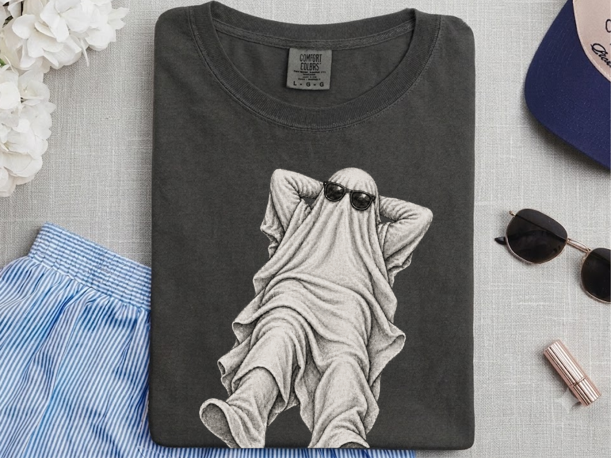 Relaxing Ghost In Sunglasses2 doodle dog shirt - photo 3