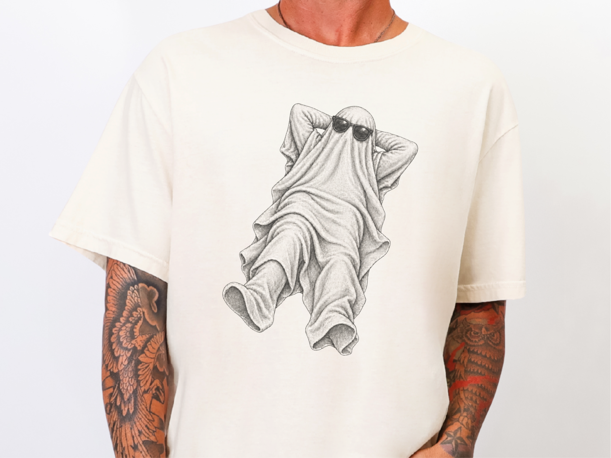 Relaxing Ghost In Sunglasses2 doodle dog shirt - photo 7
