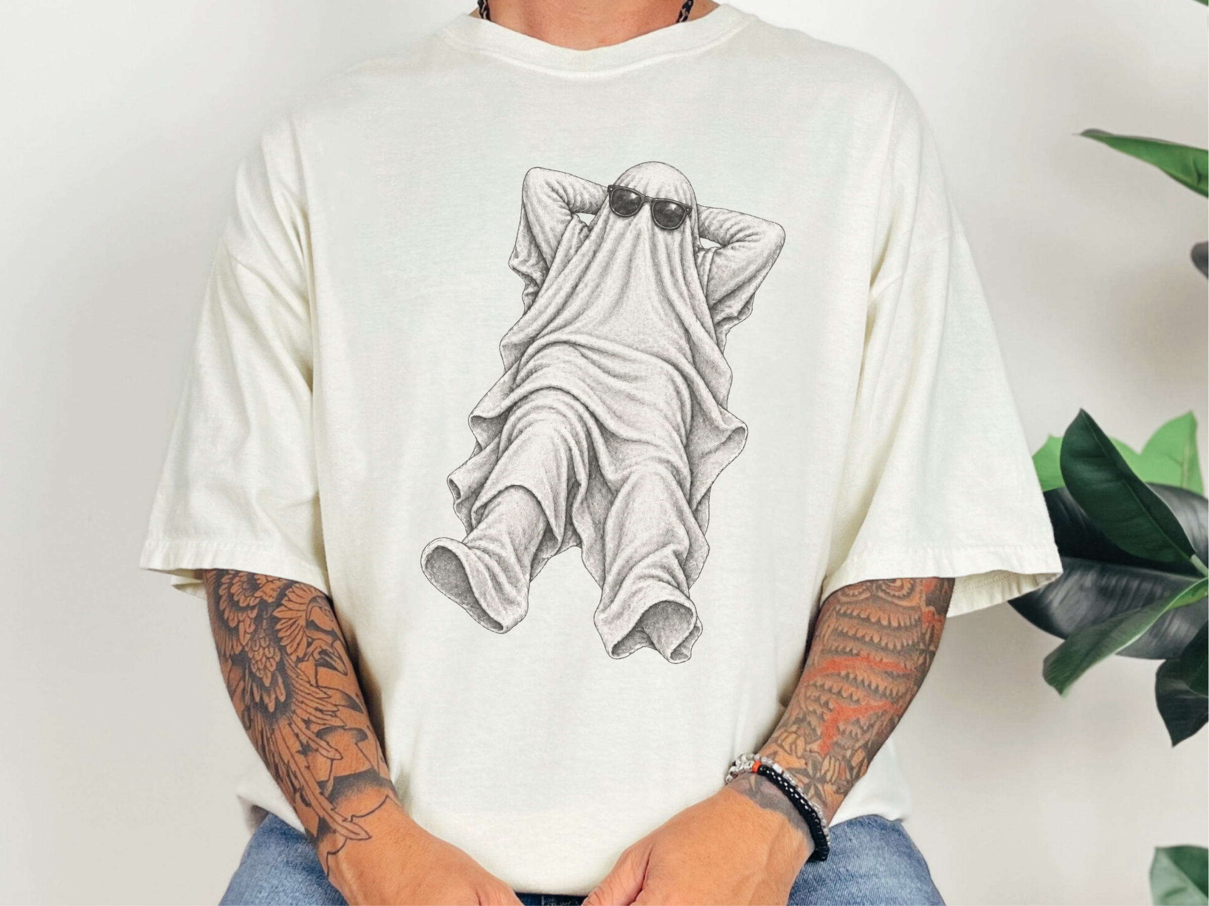 Relaxing Ghost In Sunglasses2 doodle dog shirt - photo 8