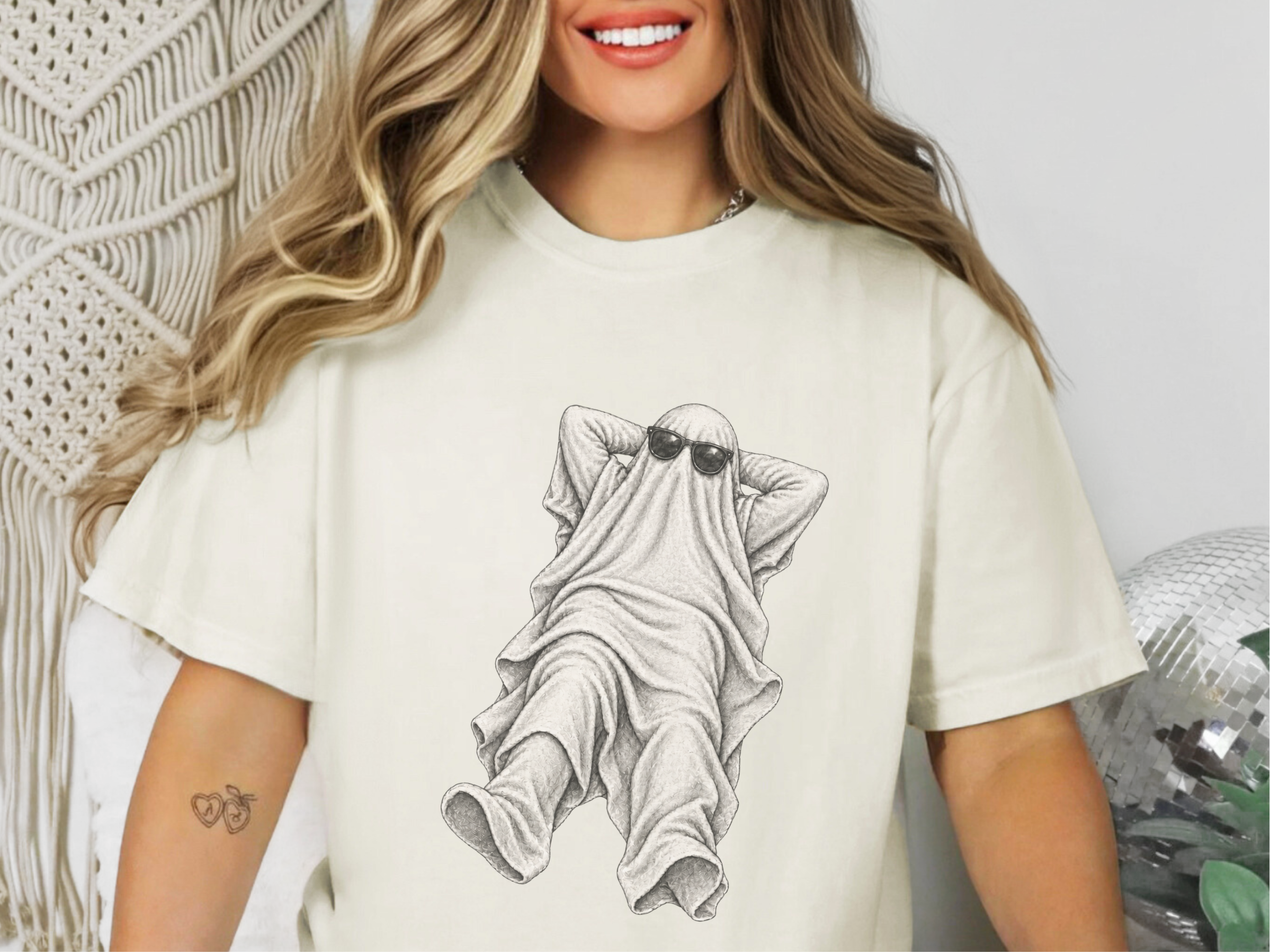 Relaxing Ghost In Sunglasses2 doodle dog shirt - photo 6