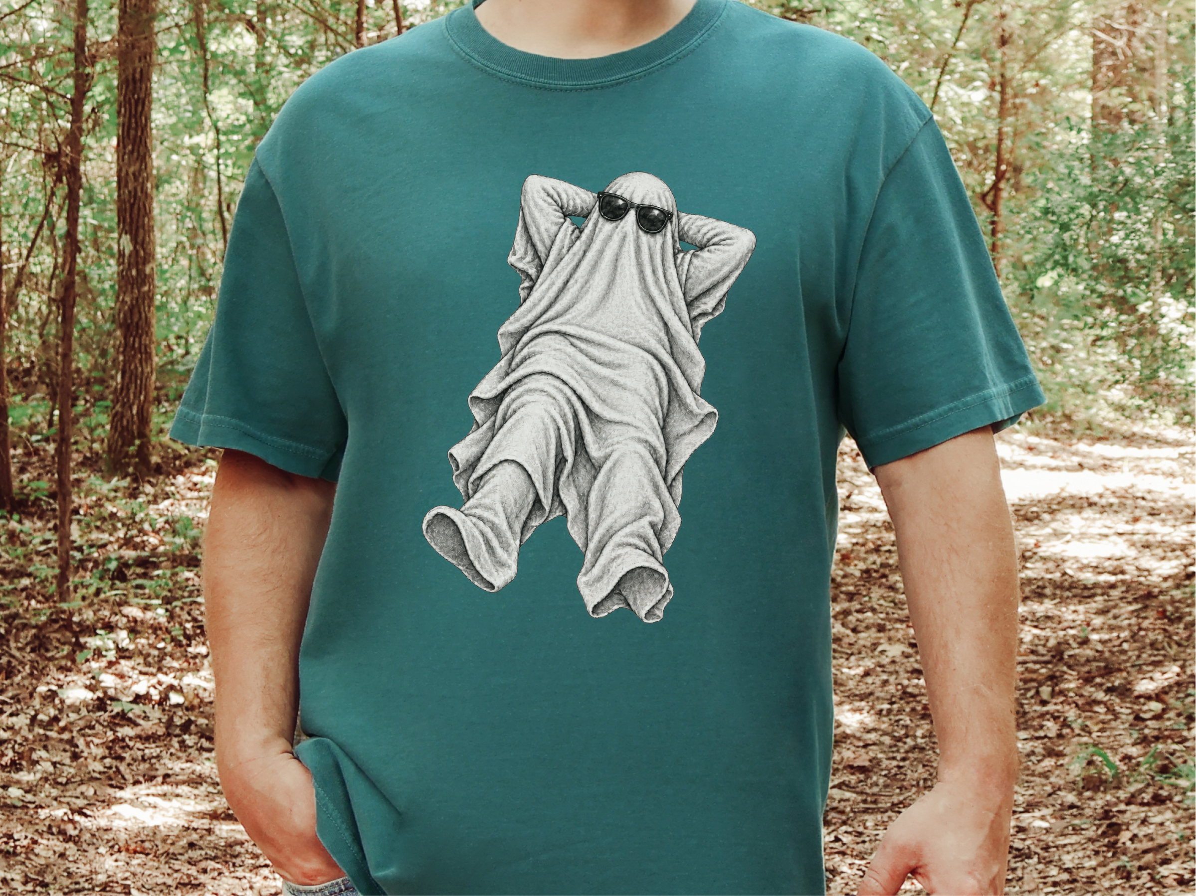 Relaxing Ghost In Sunglasses2 doodle dog shirt - photo 5