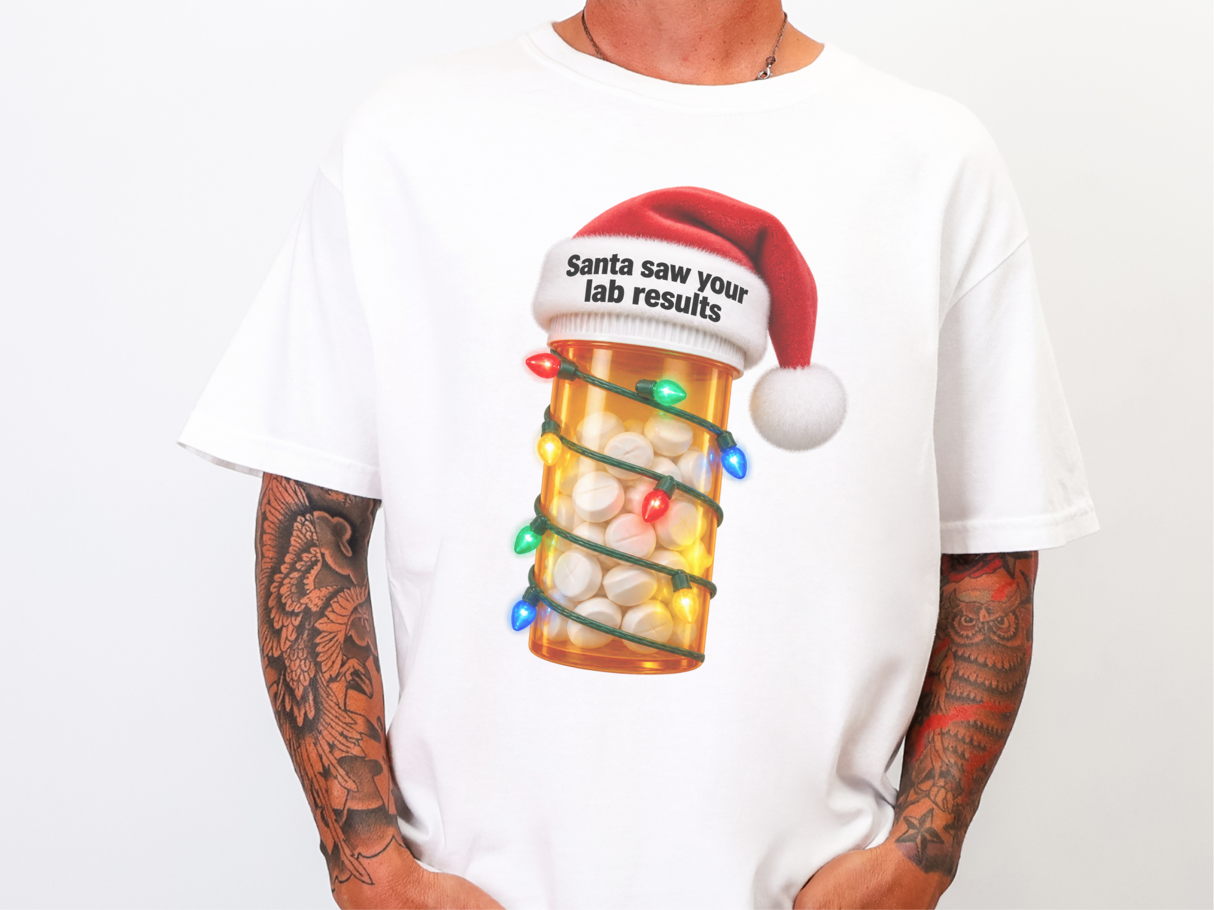 Santa Lab Results Pill Bottle