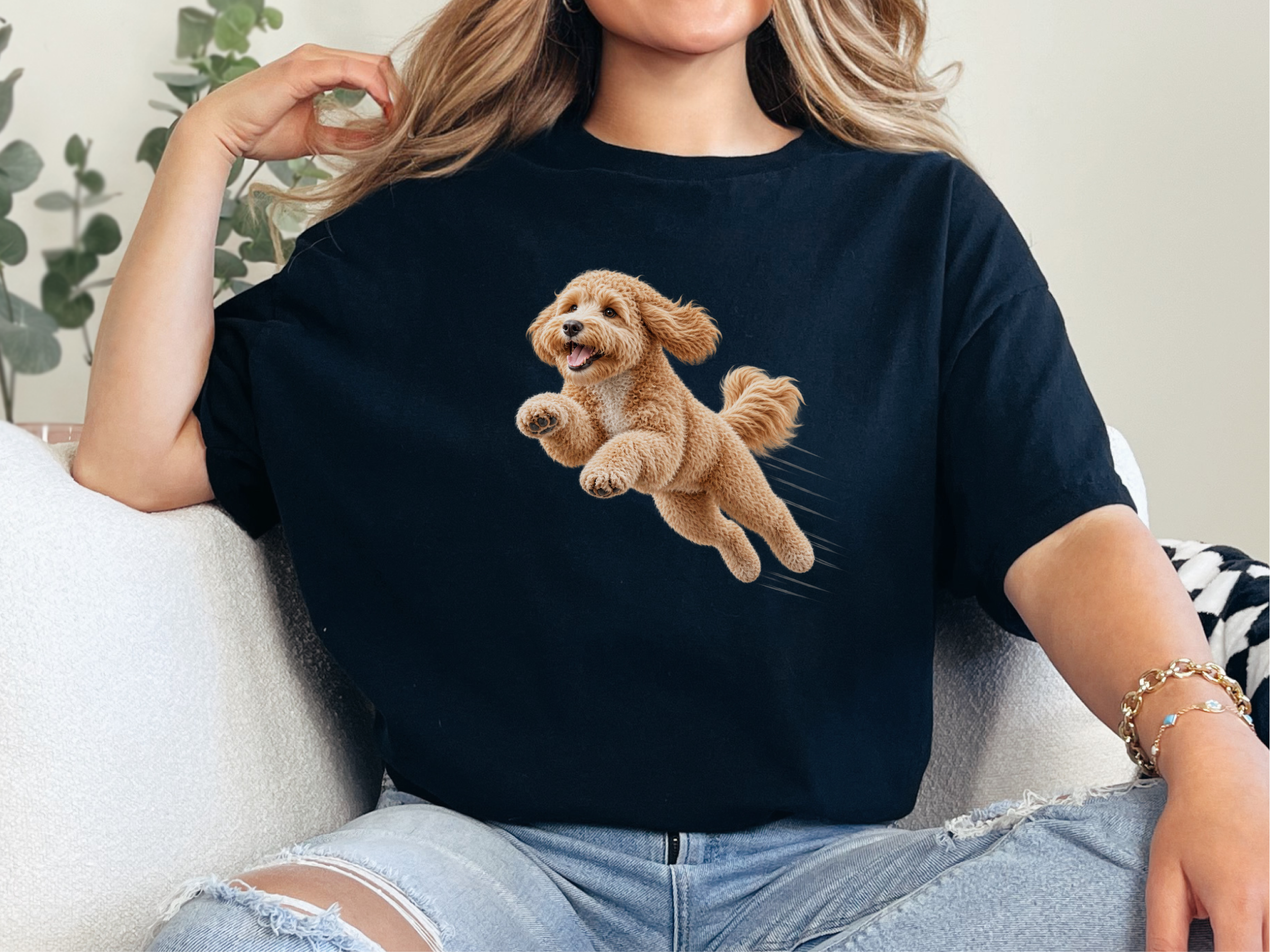 Running Maltipoo Speed Lines doodle dog shirt - photo 3