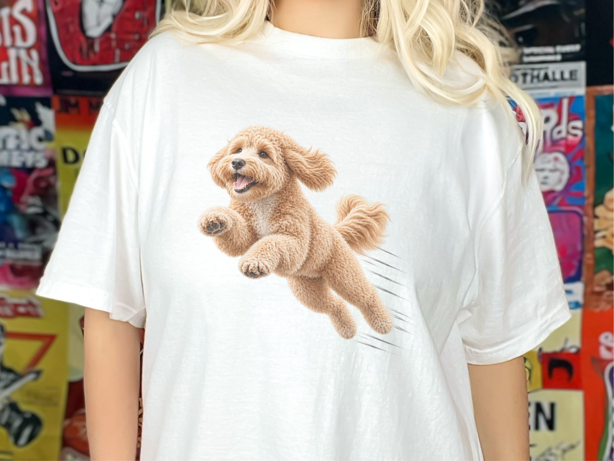Running Maltipoo Speed Lines doodle dog shirt - photo 2