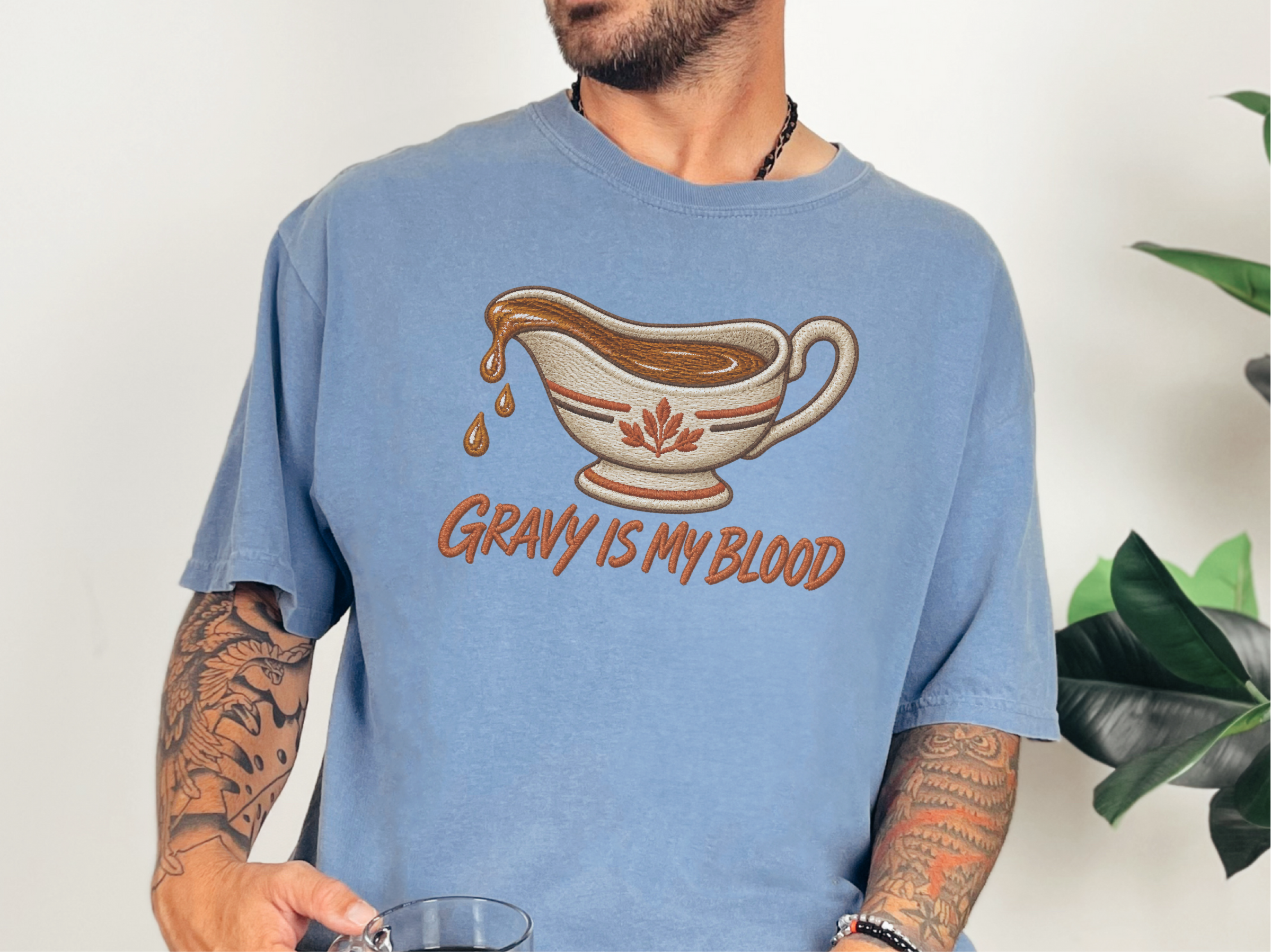 Gravy Is My Blood Embroidery funny shirt - photo 5