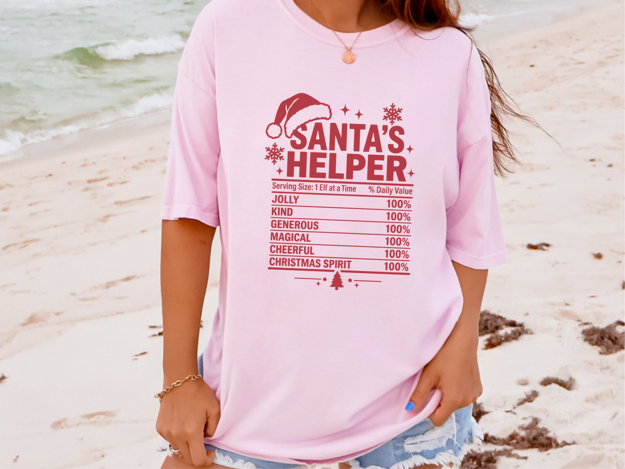 Santa's Helper Nutrition Label funny shirt - photo 4