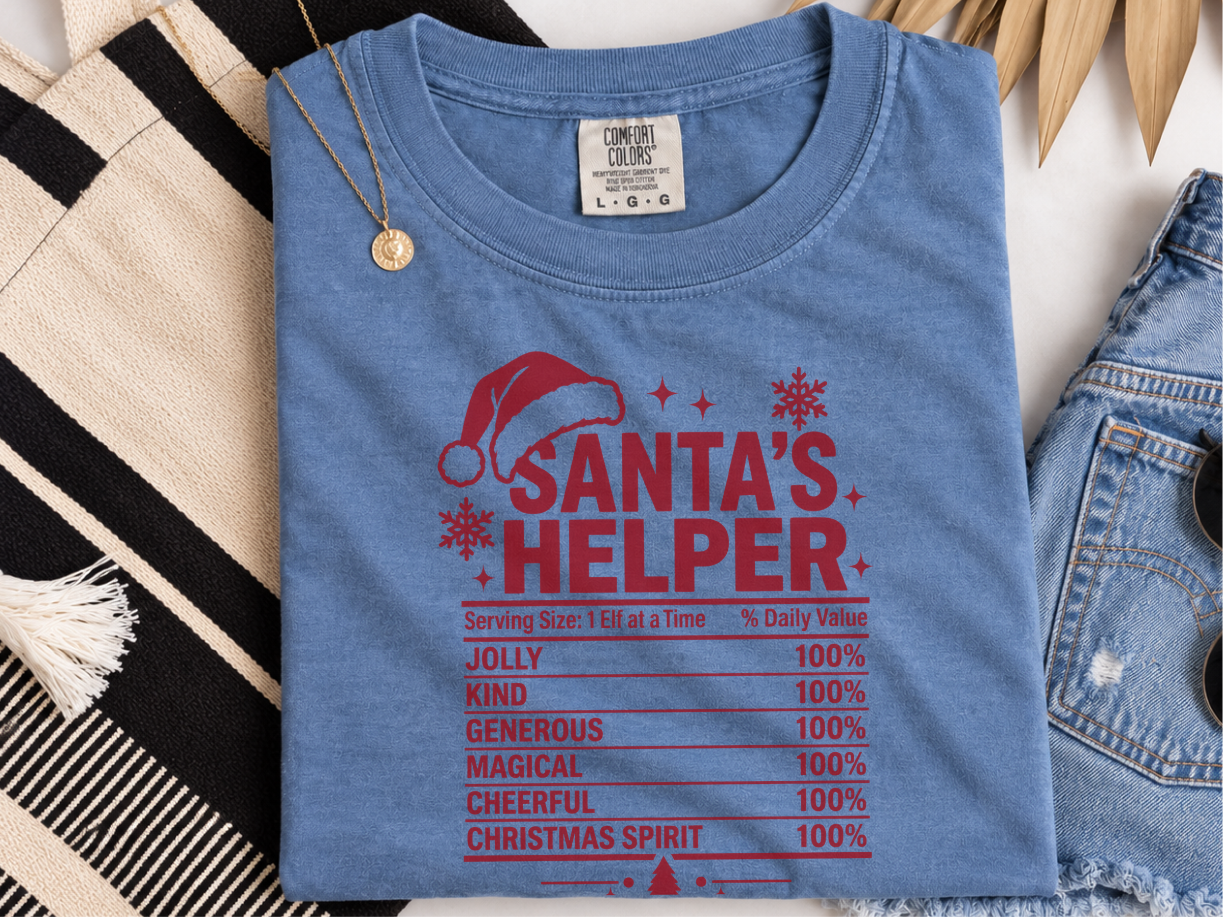Santa's Helper Nutrition Label funny shirt - photo 5