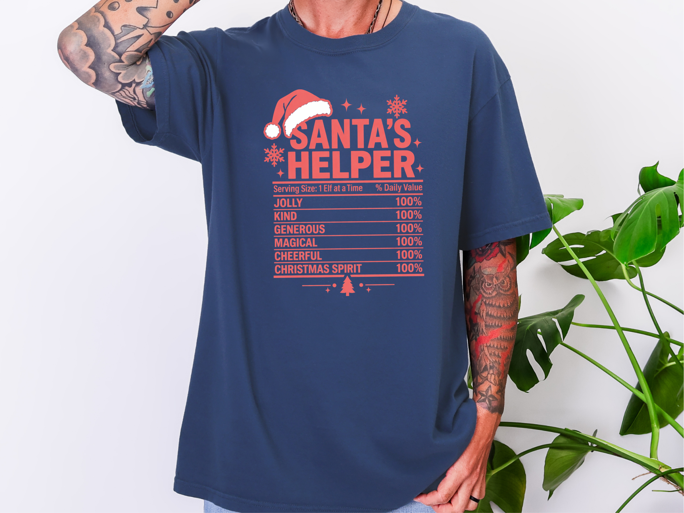 Santa's Helper Nutrition Label funny shirt - photo 8