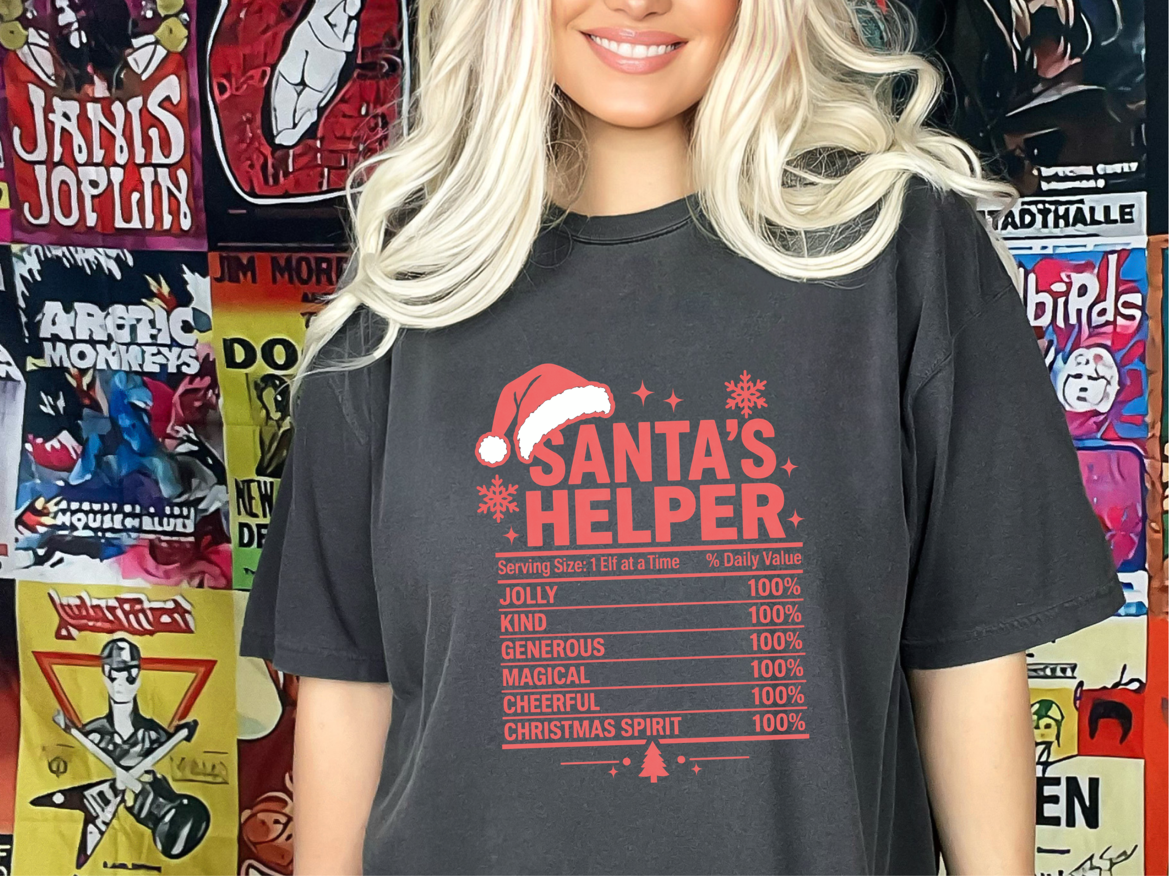 Santa's Helper Nutrition Label funny shirt - photo 3