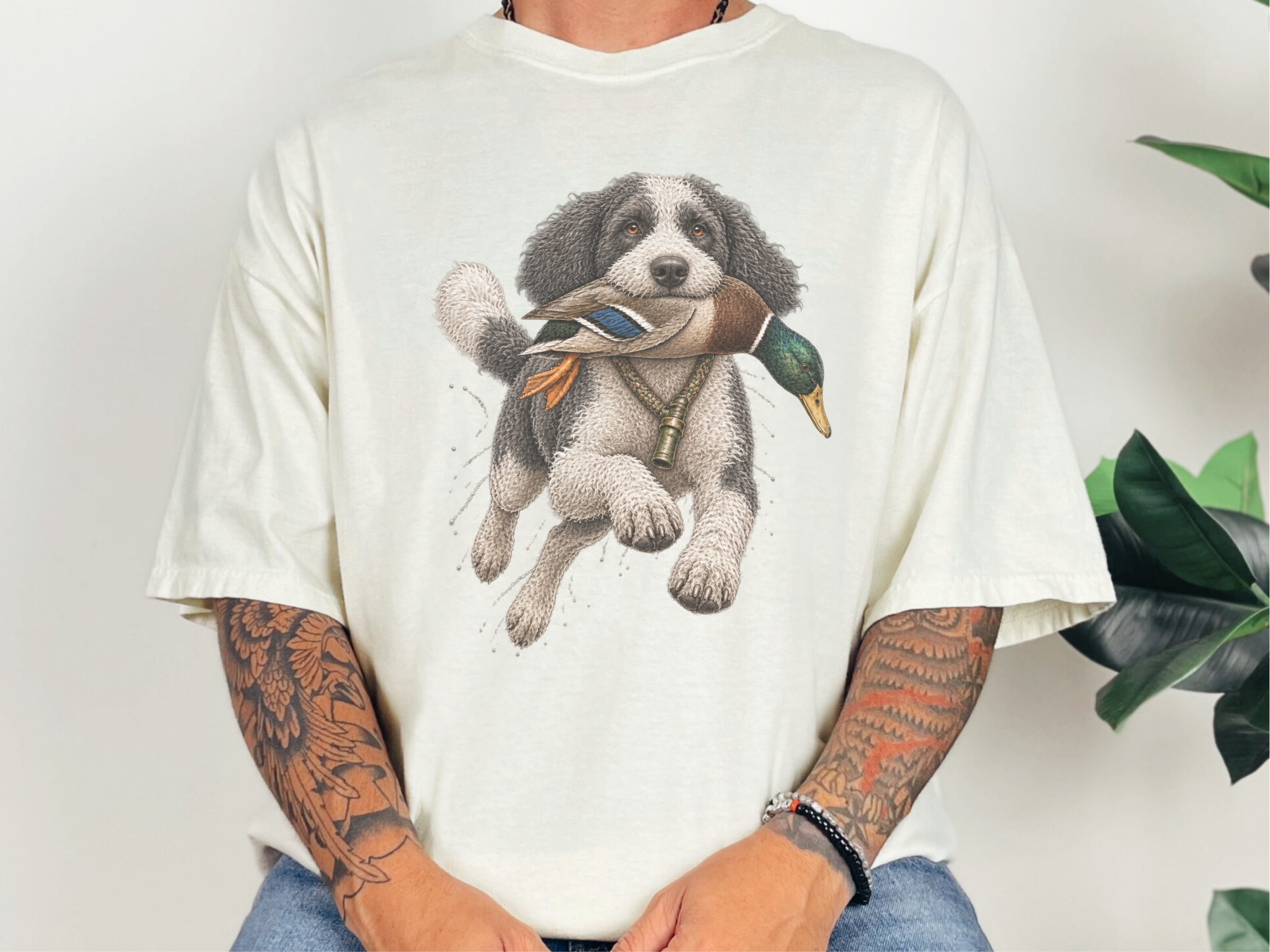 Sheepadoodle Mallard Duck Retriever doodle dog shirt - photo 8