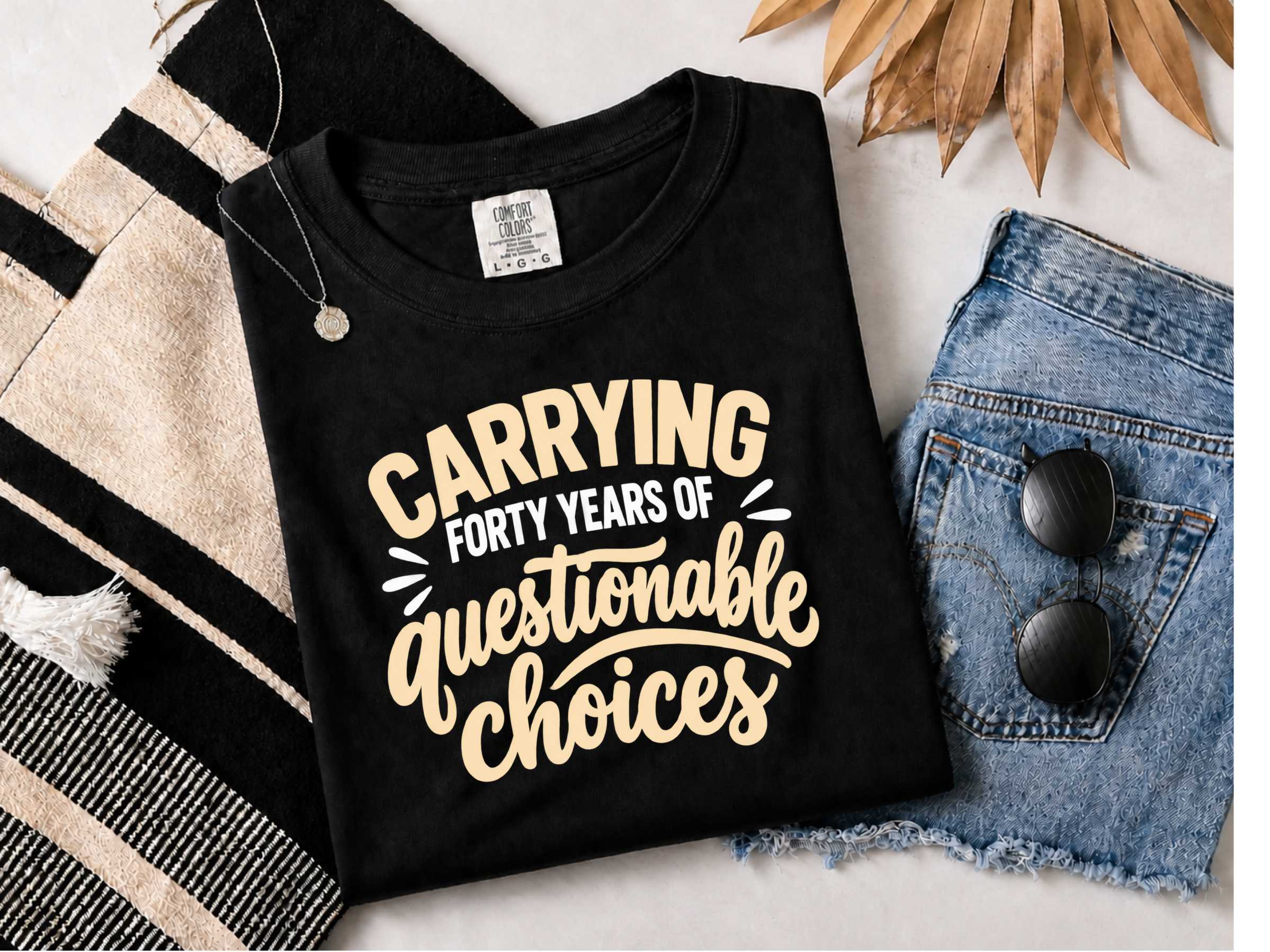 Forty Years Of Questionable Choices Funny 40th Birthday Shirt