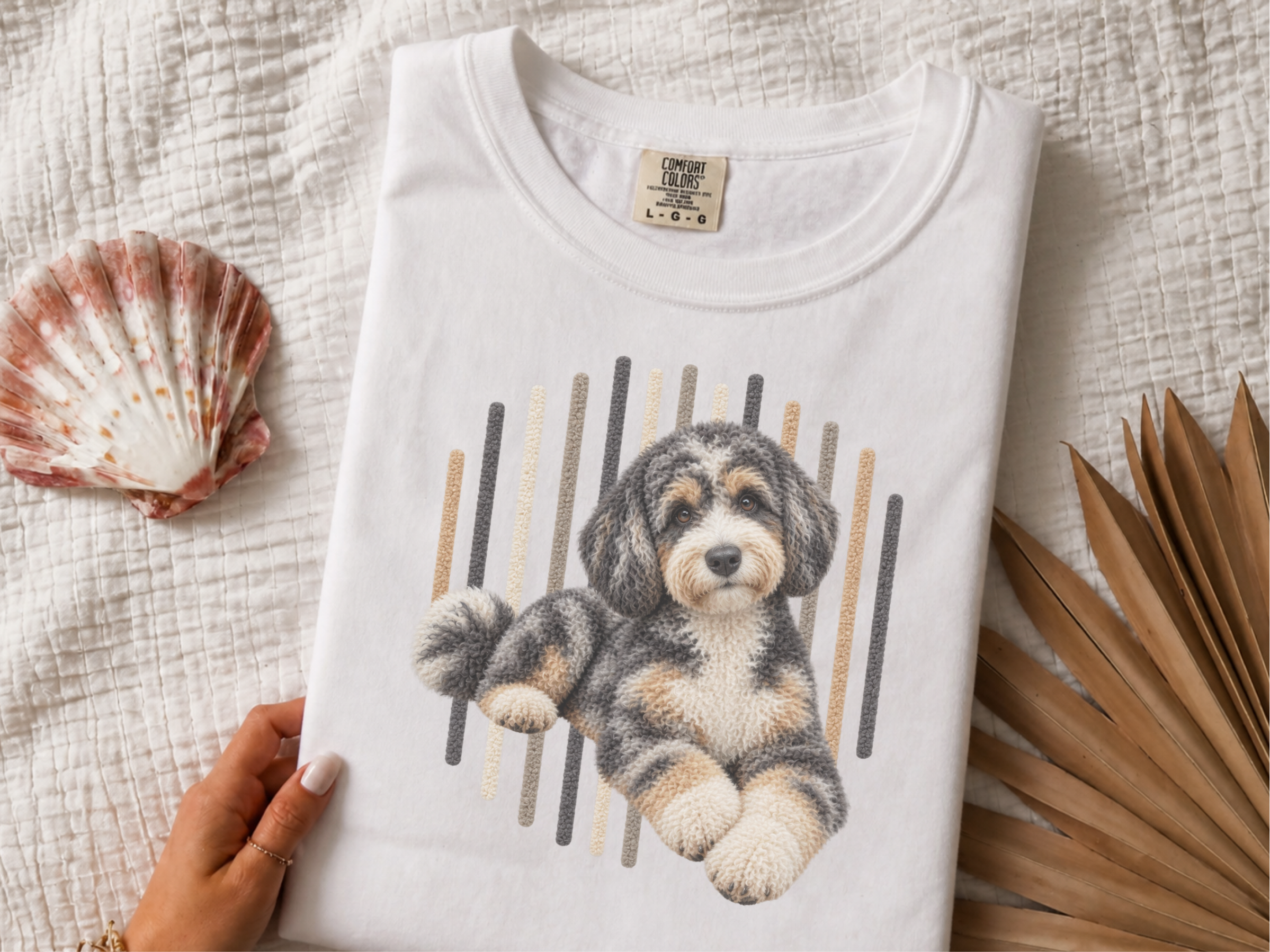 Tri Color Aussiedoodle Portrait doodle dog shirt - photo 1