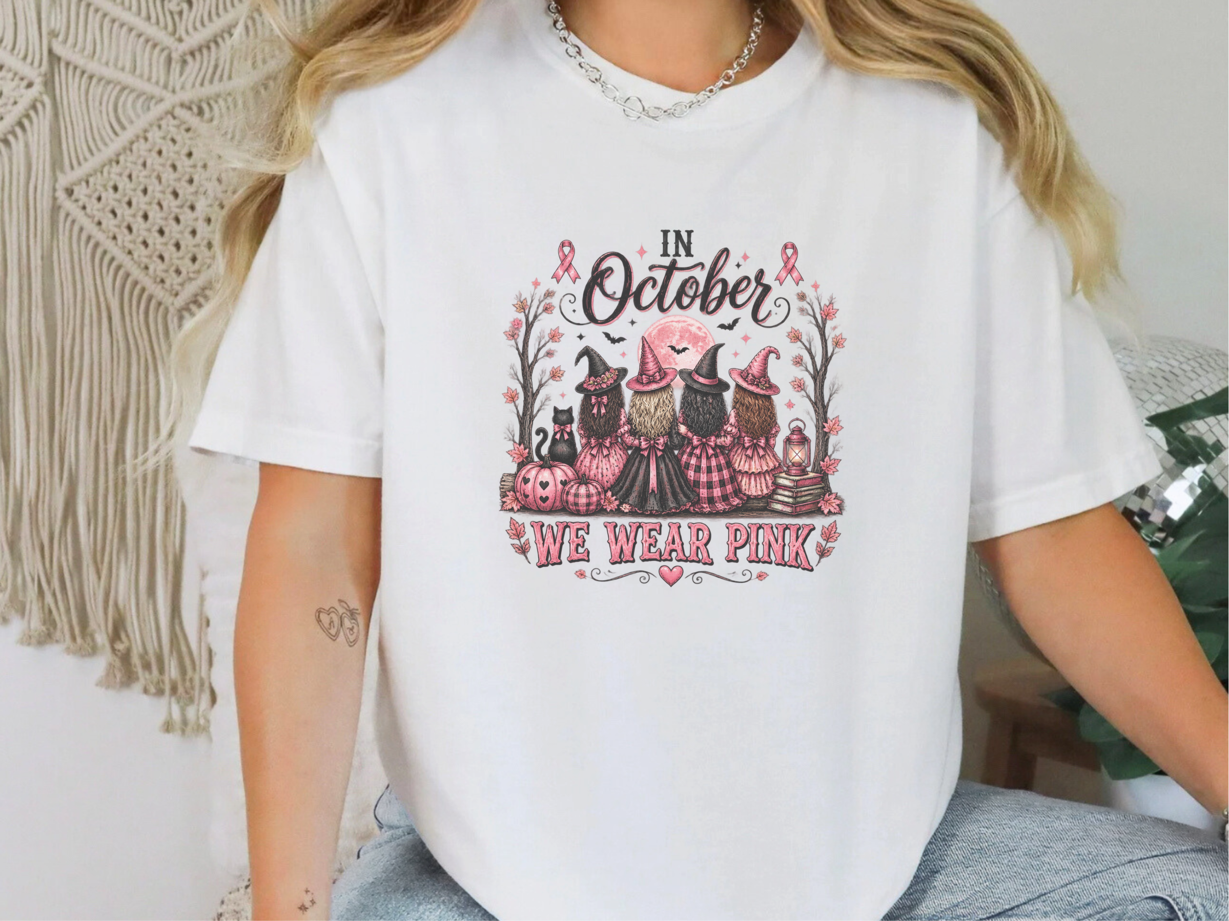 Pink Witches Breast Cancer Squad funny shirt - photo 2