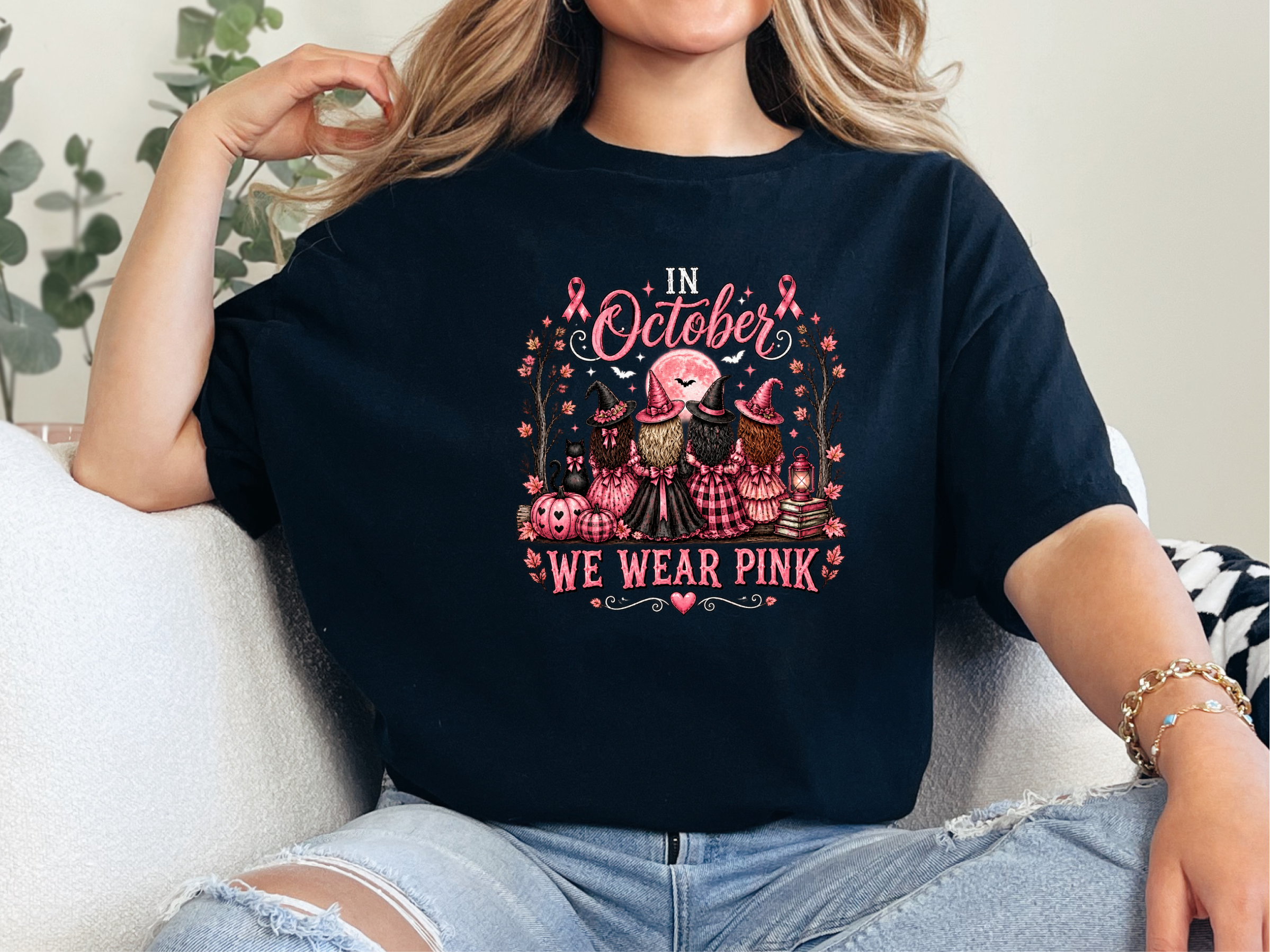 Pink Witches Breast Cancer Squad funny shirt - photo 4