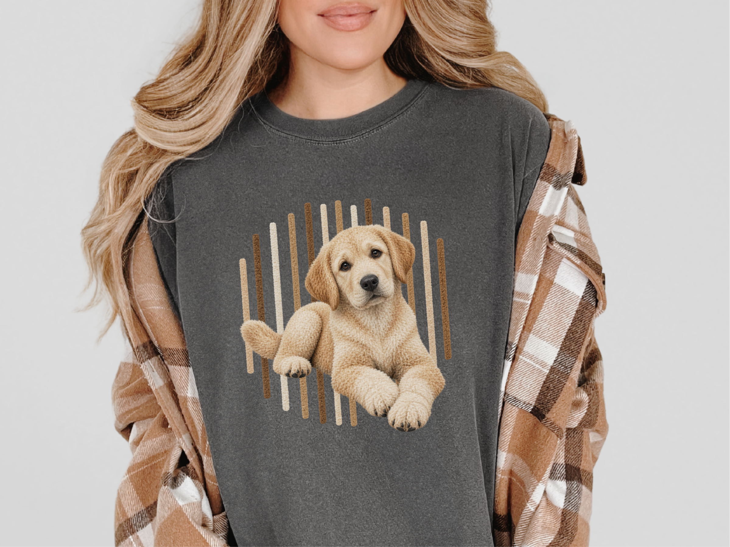 Labrador Puppy Vertical Stripes doodle dog shirt - photo 5