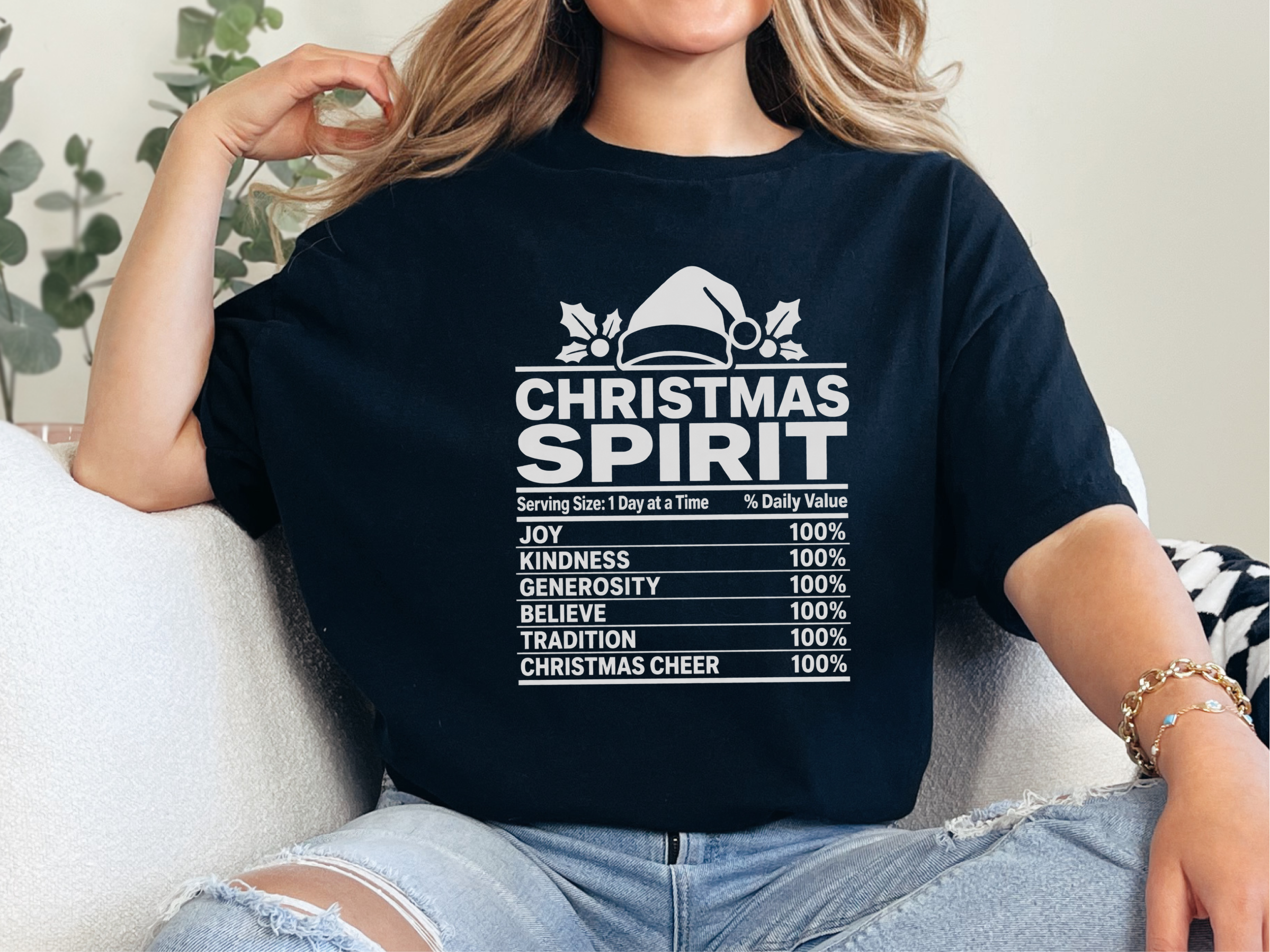 Christmas Spirit Nutrition Label funny shirt - photo 4