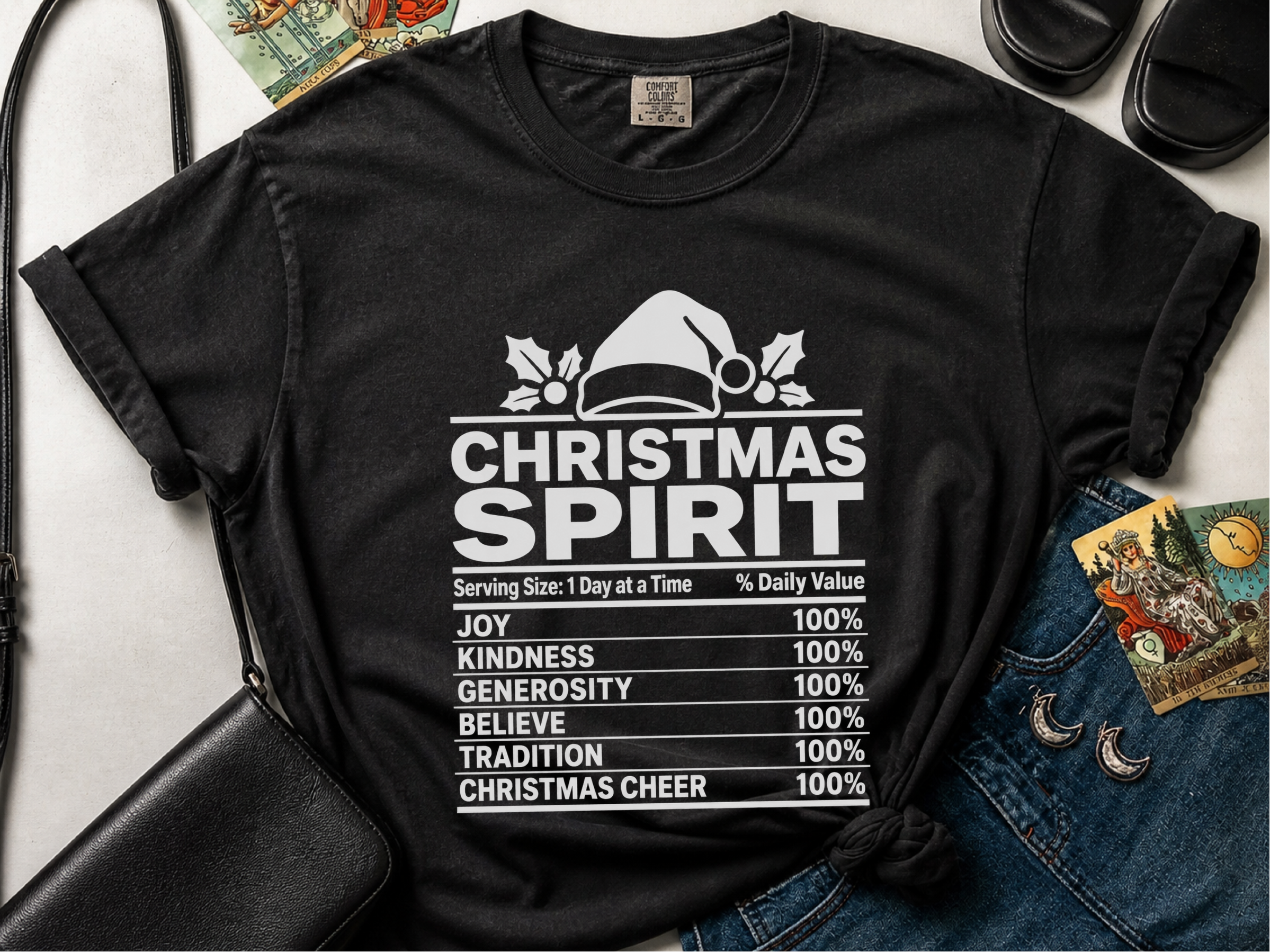 Christmas Spirit Nutrition Label funny shirt - photo 5