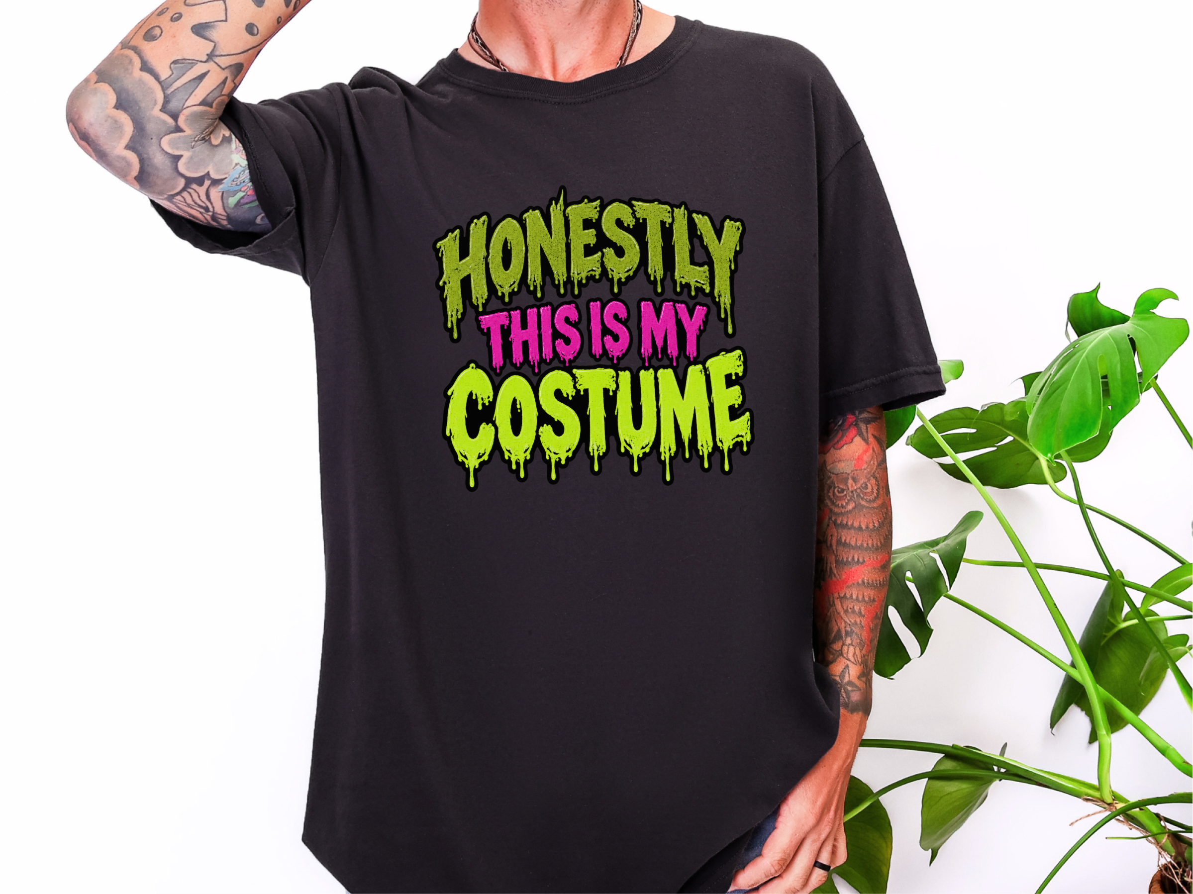 Slime Dripping Honestly Costume Text funny shirt - photo 2