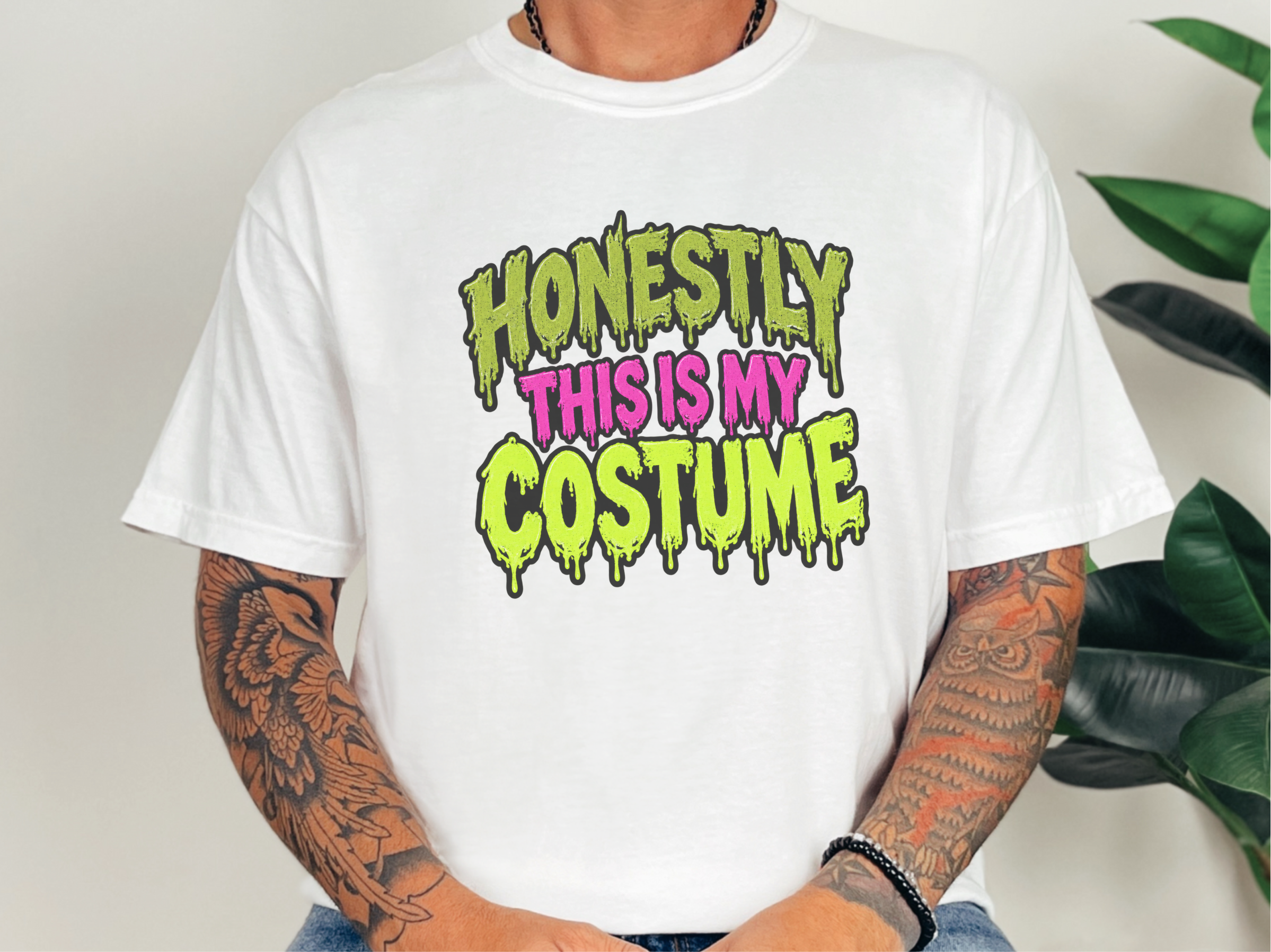 Slime Dripping Honestly Costume Text funny shirt - photo 1