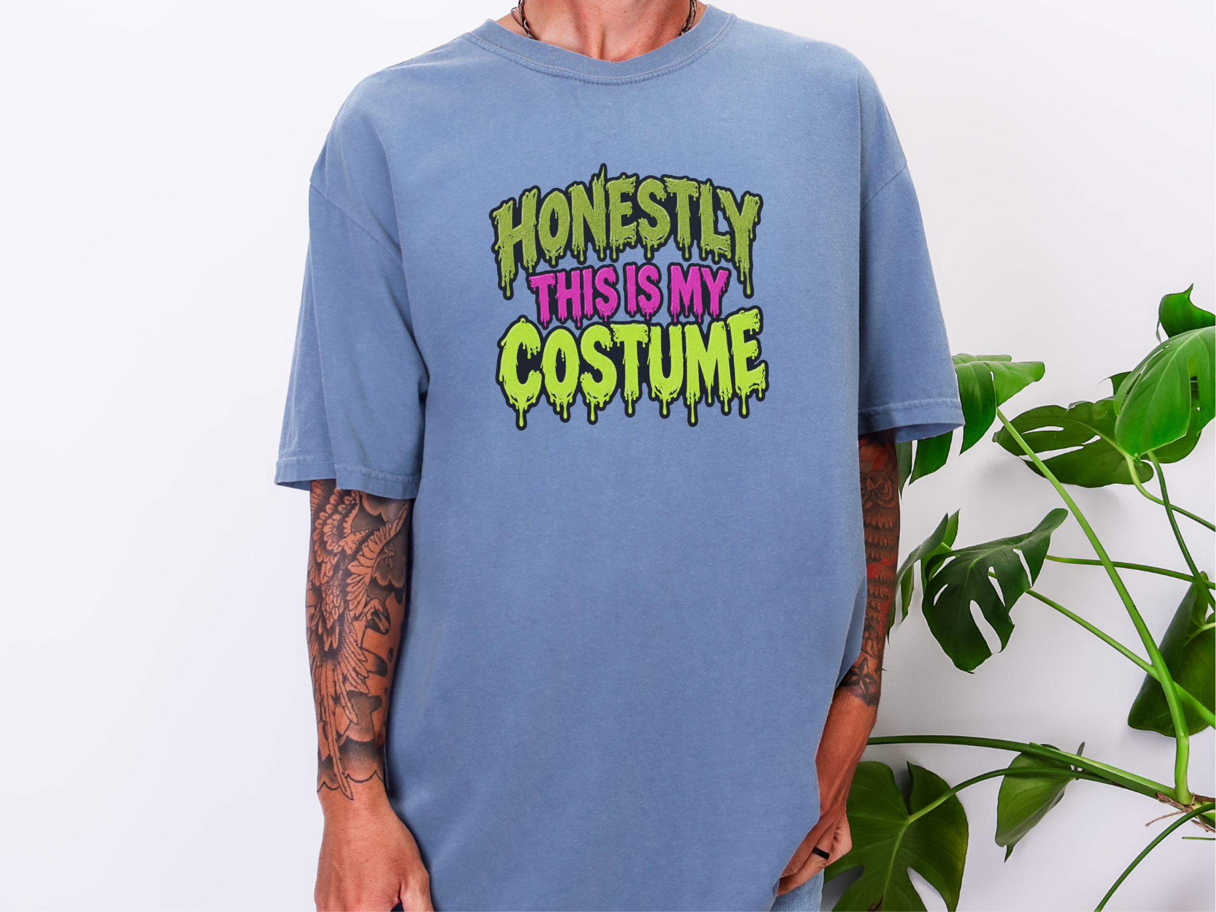 Slime Dripping Honestly Costume Text funny shirt - photo 6