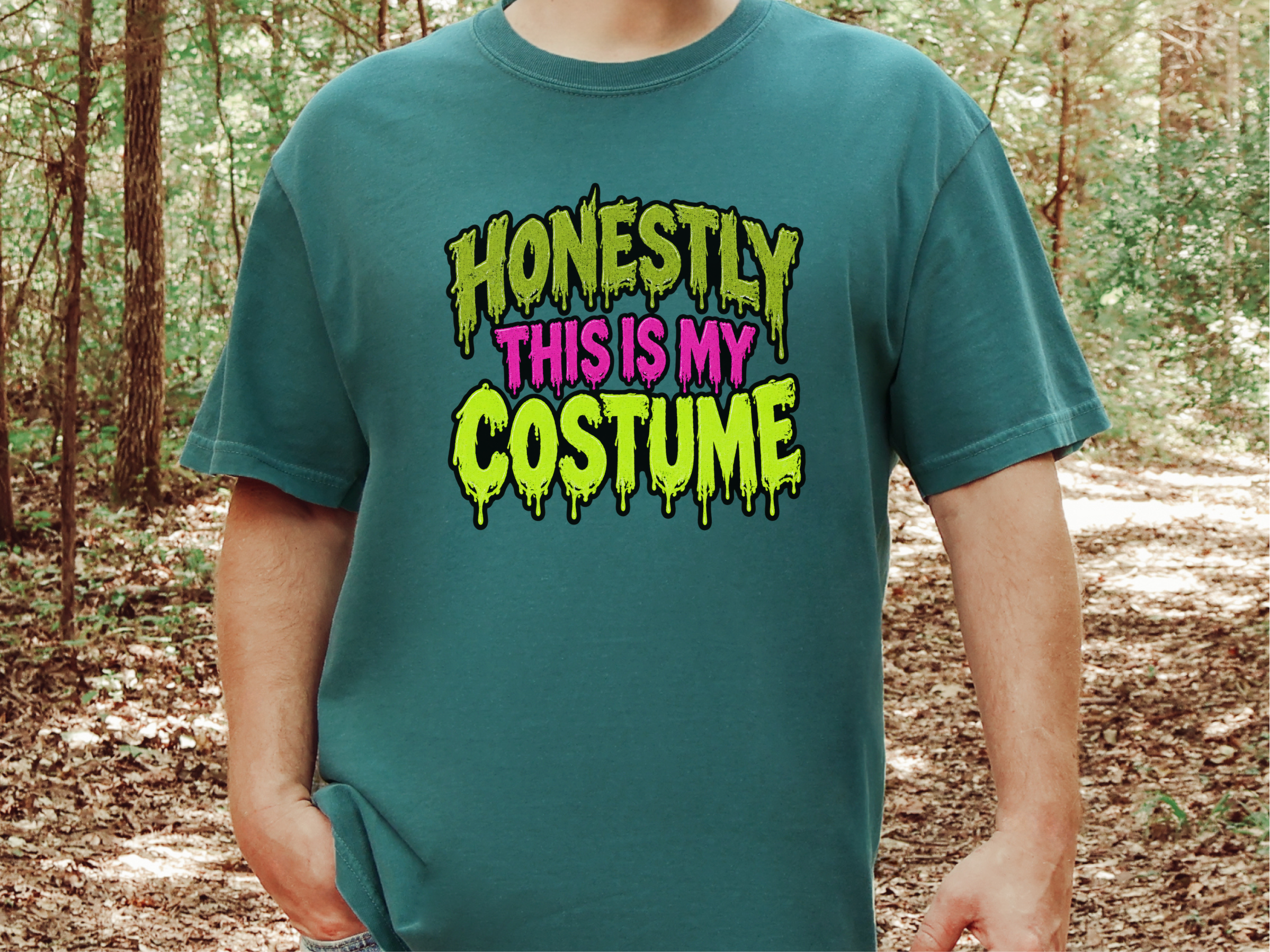 Slime Dripping Honestly Costume Text funny shirt - photo 7