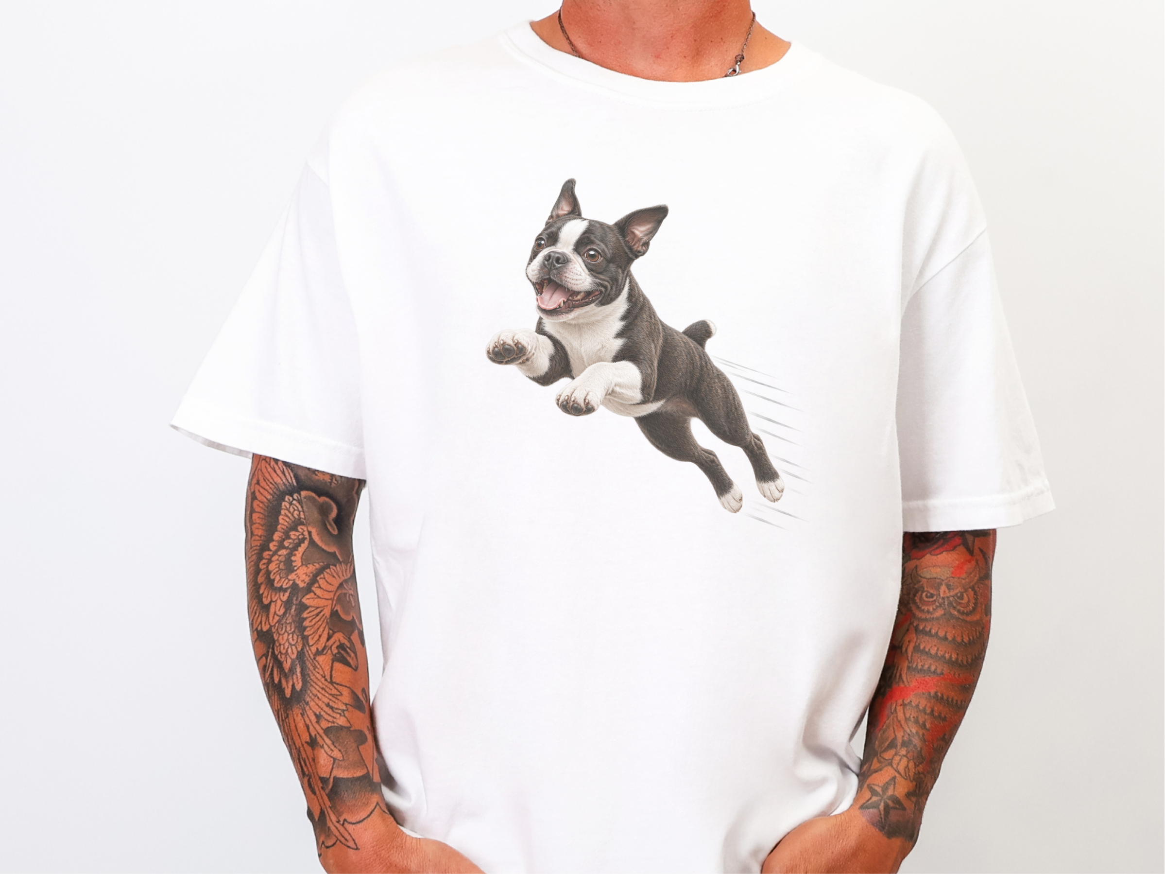 Running Boston Terrier Speed Lines Shirt