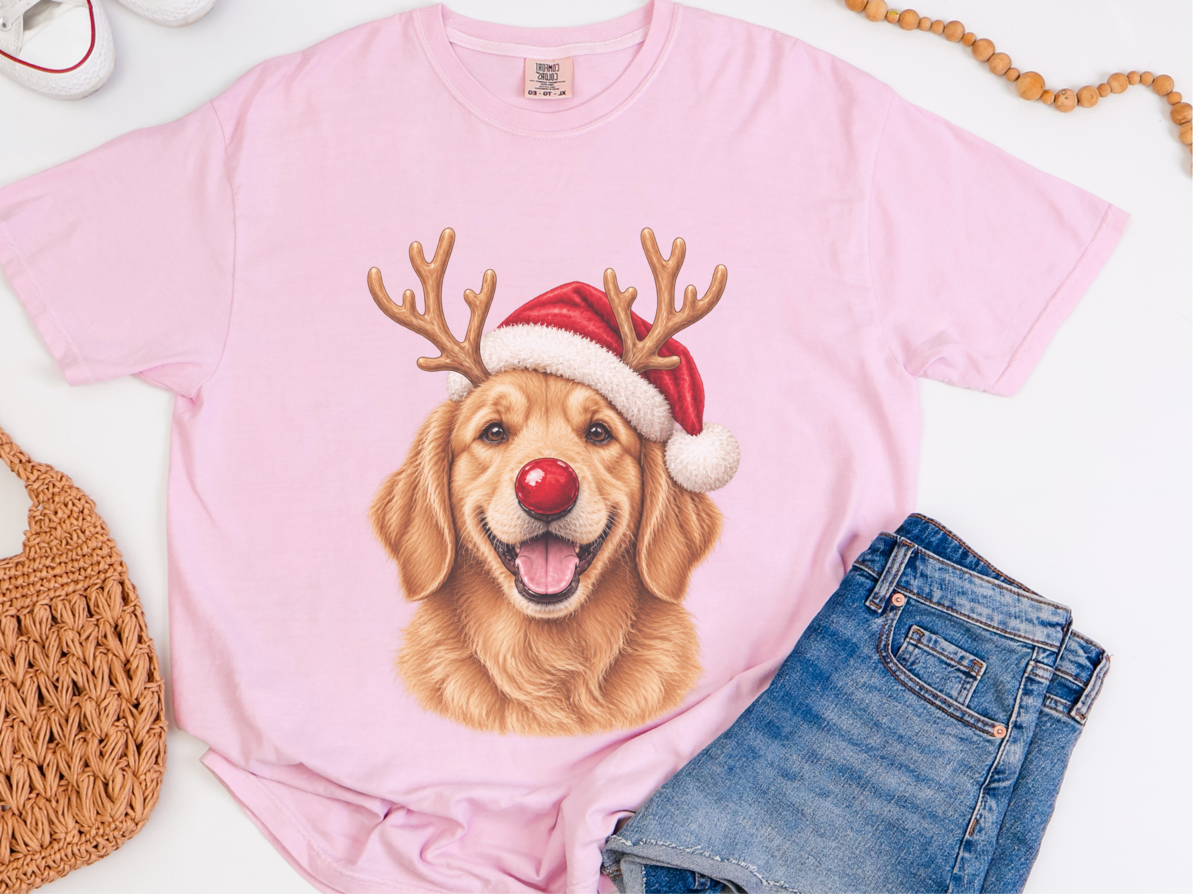 Golden Retriever Christmas Reindeer doodle dog shirt - photo 4