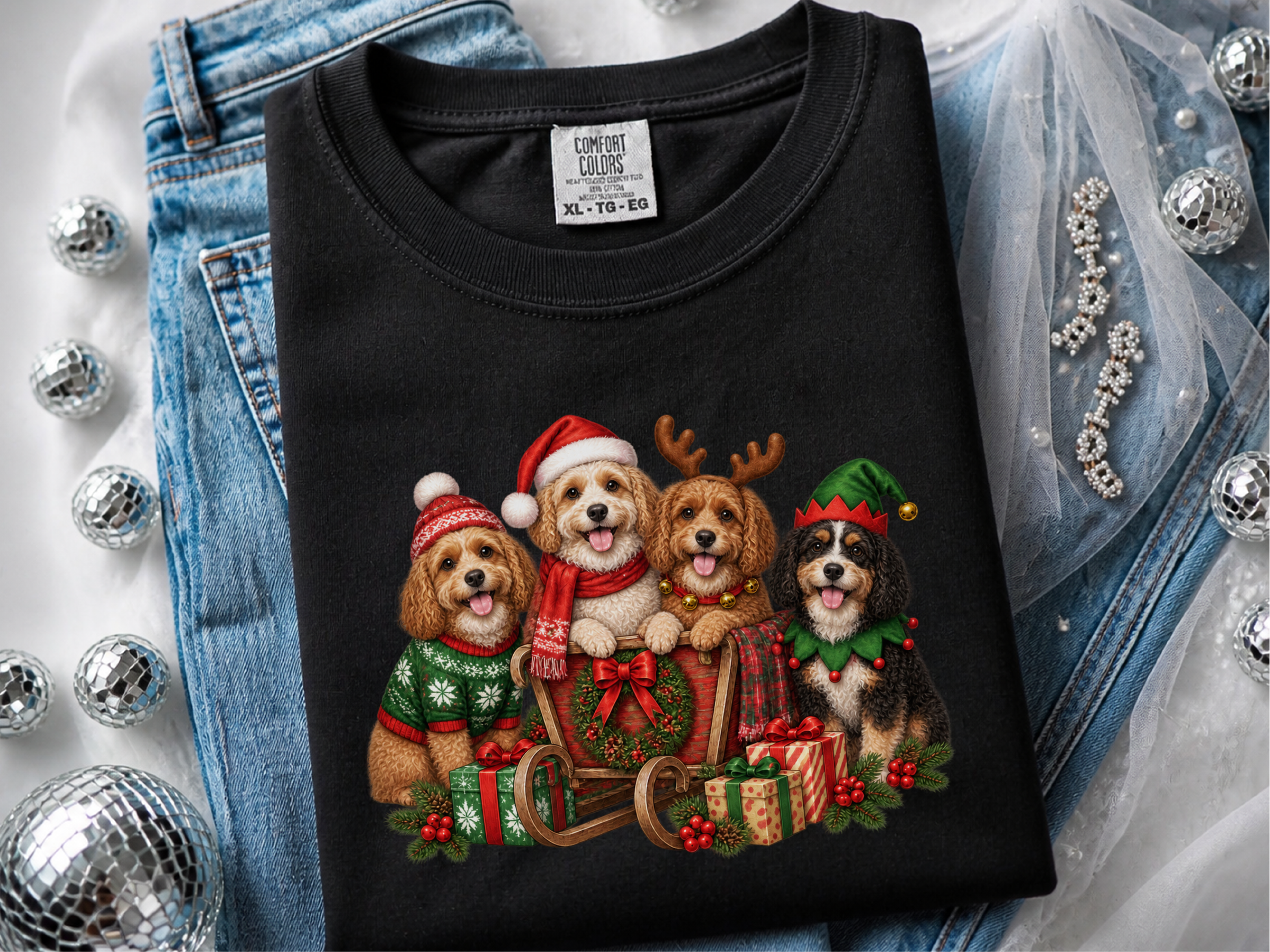 Christmas Cavapoo Sleigh Crew