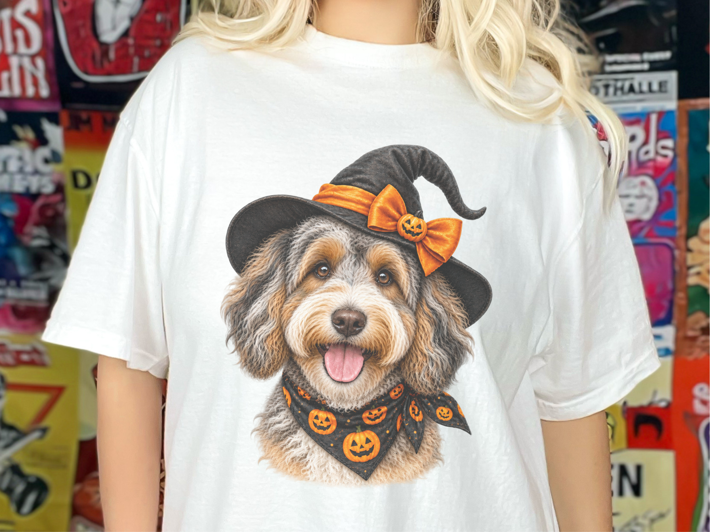 Aussiedoodle Halloween Witch Hat - photo 3