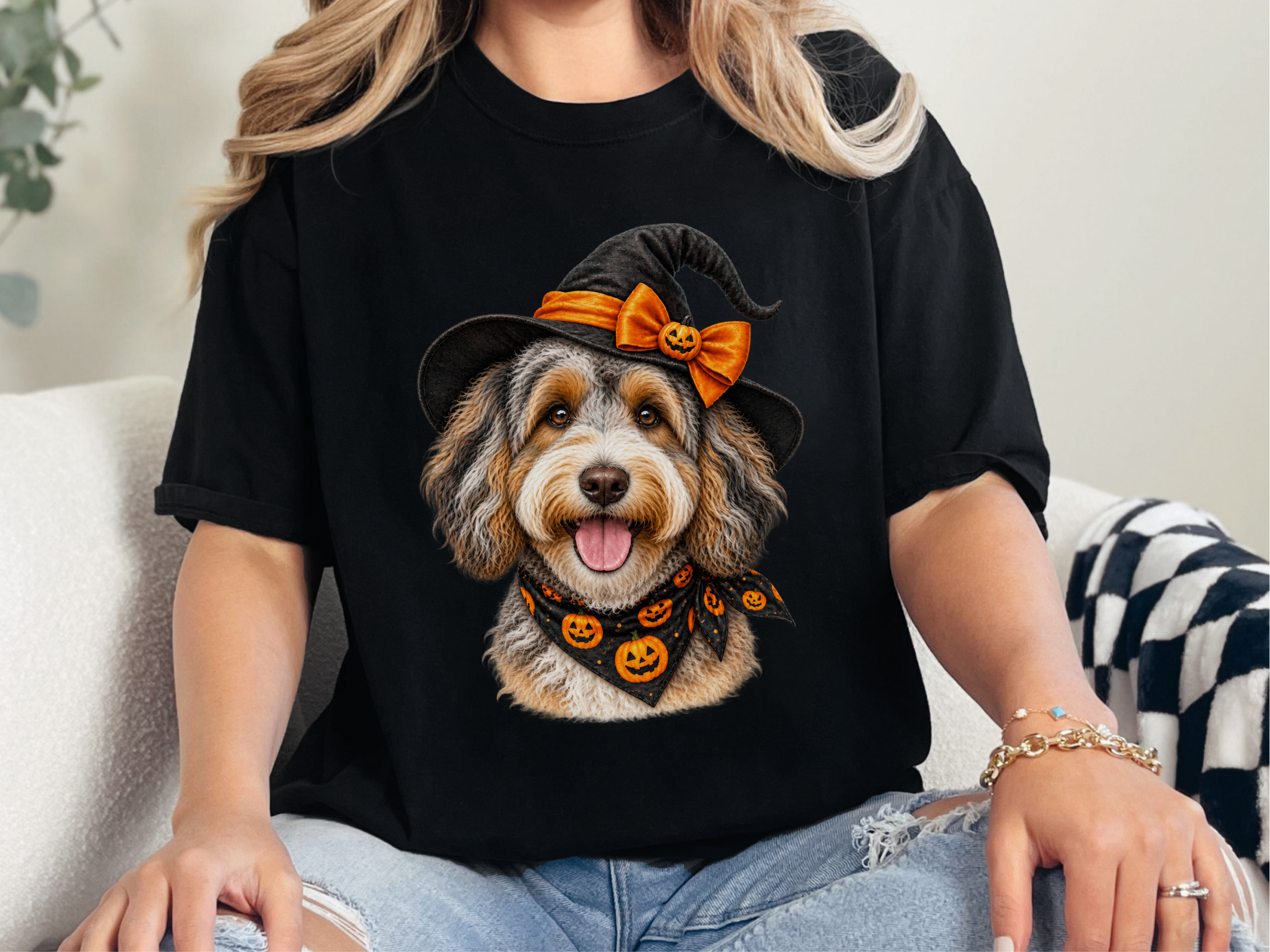 Aussiedoodle Halloween Witch Hat - photo 4