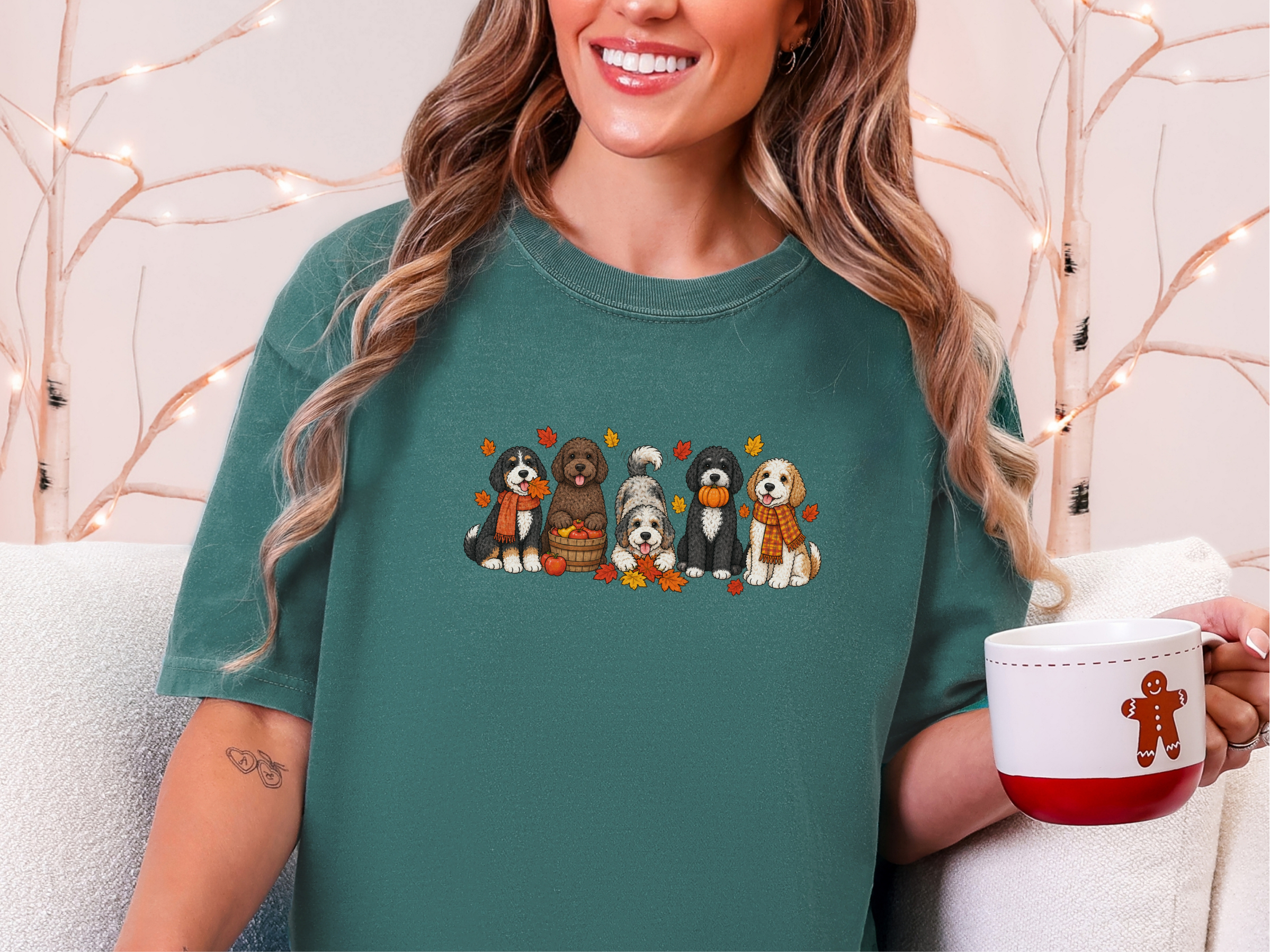 Autumn Bernedoodles Fall Activities doodle dog shirt - photo 8