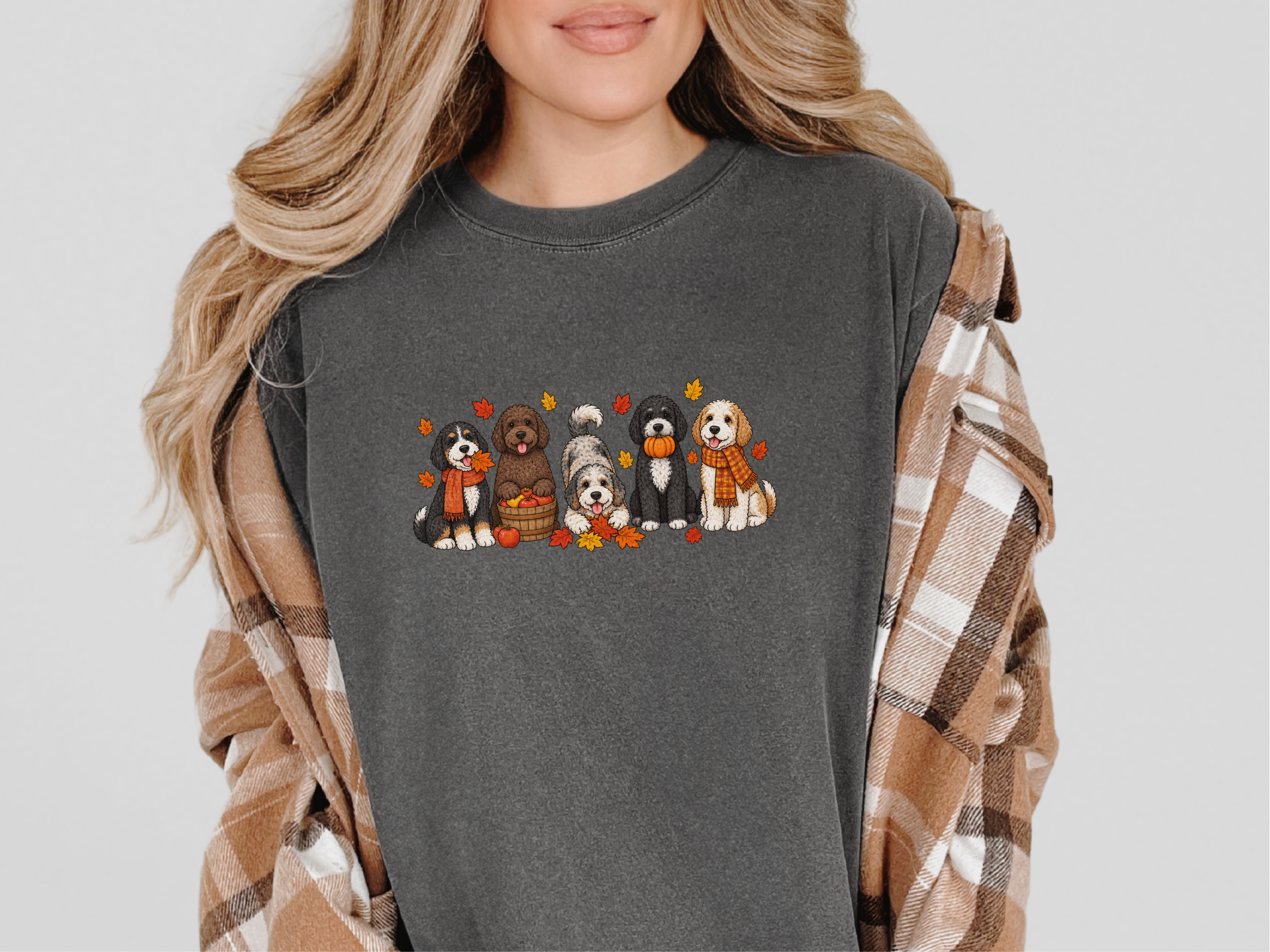Autumn Bernedoodles Fall Activities doodle dog shirt - photo 5