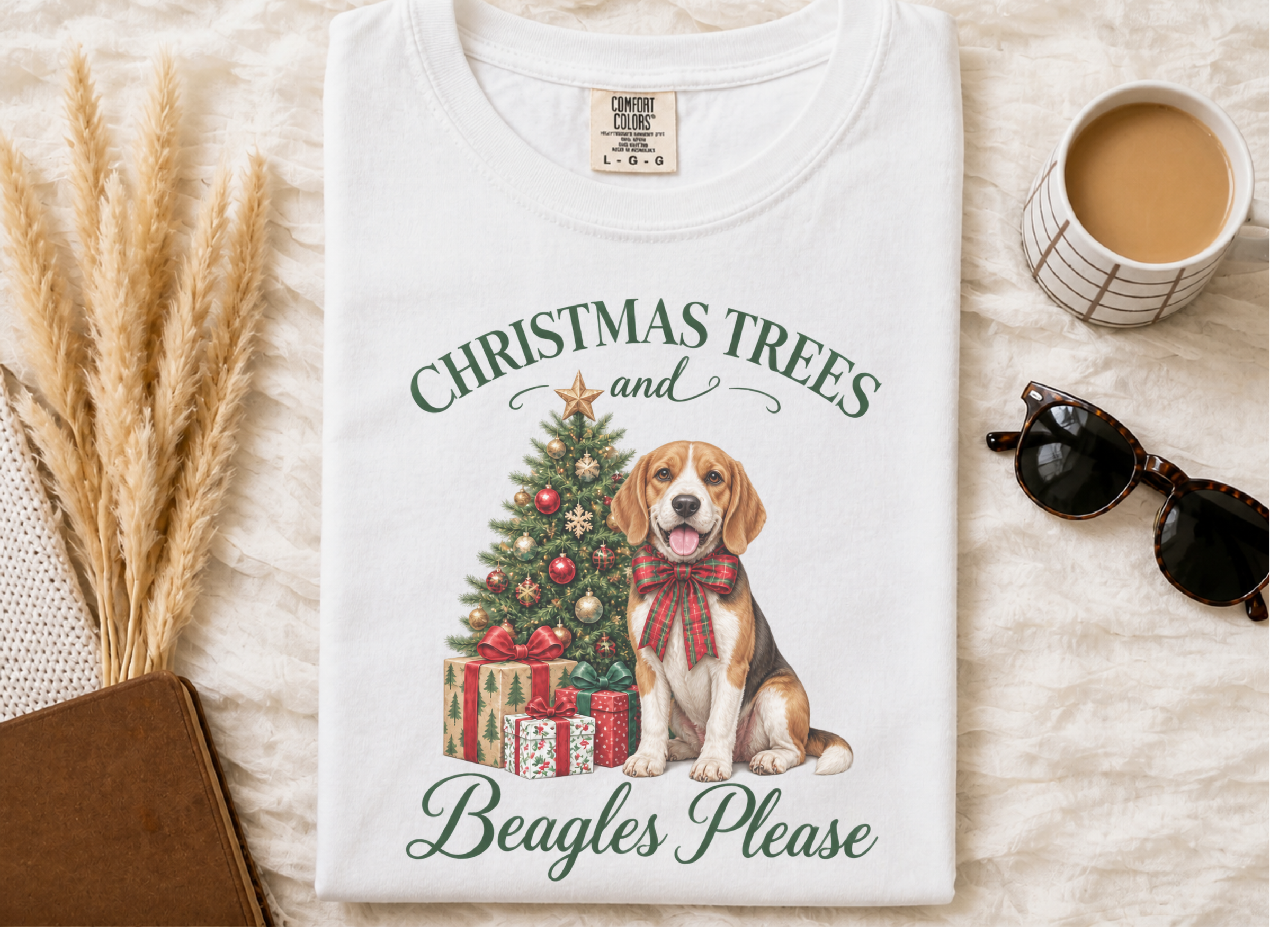 Festive Beagle Christmas Tree doodle dog shirt - photo 2