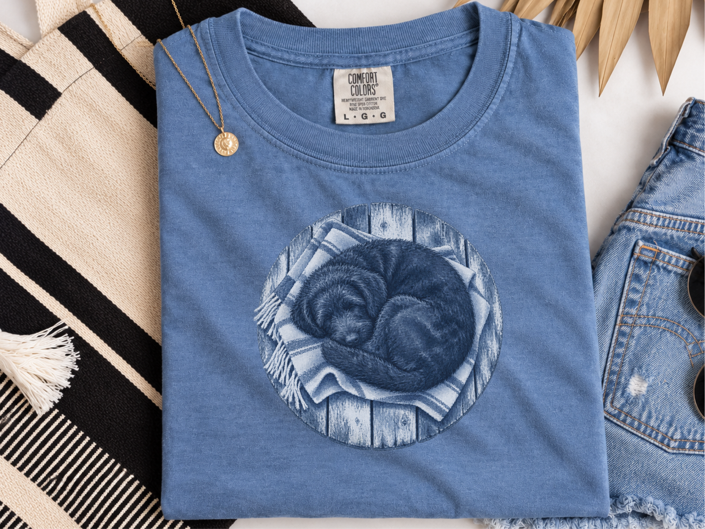 Sleeping Doodle On Wooden Planks doodle dog shirt - photo 7