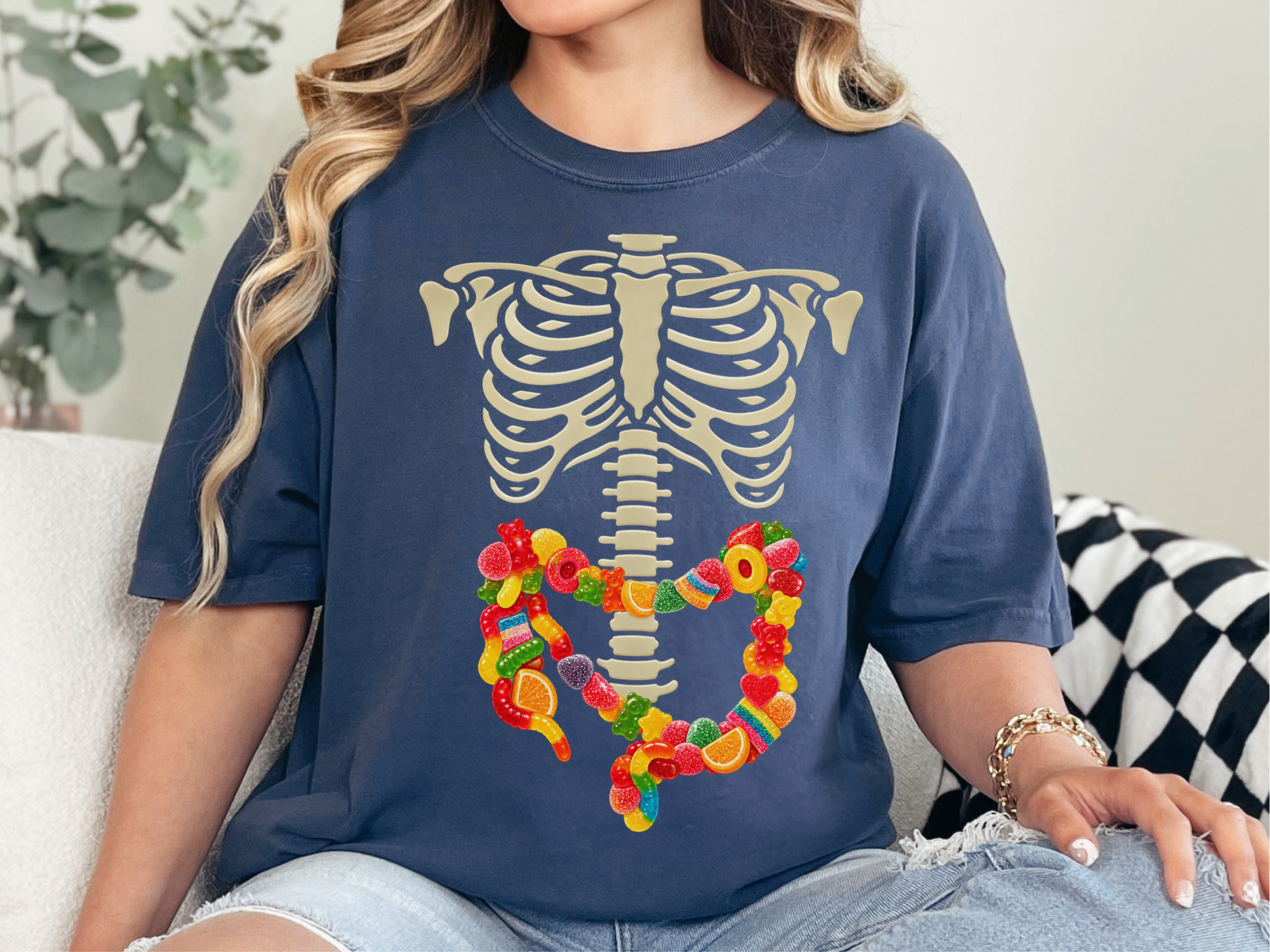 Gummies Skeleton Intestines funny shirt - photo 8