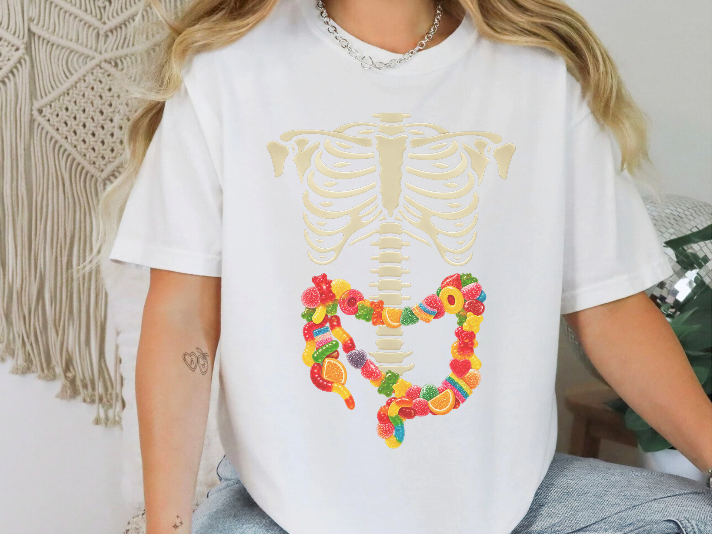 Gummies Skeleton Intestines funny shirt - photo 2