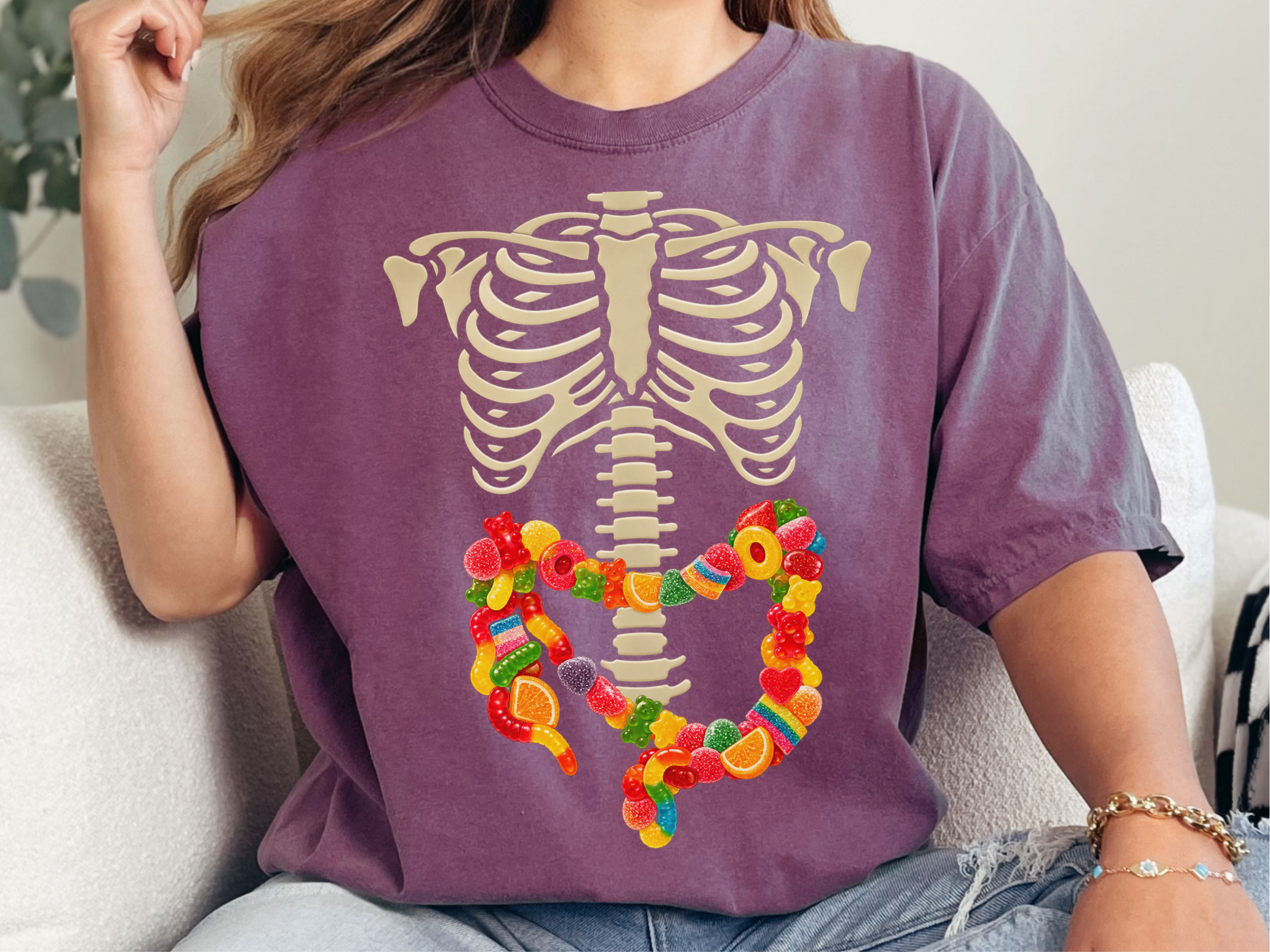 Gummies Skeleton Intestines funny shirt - photo 4