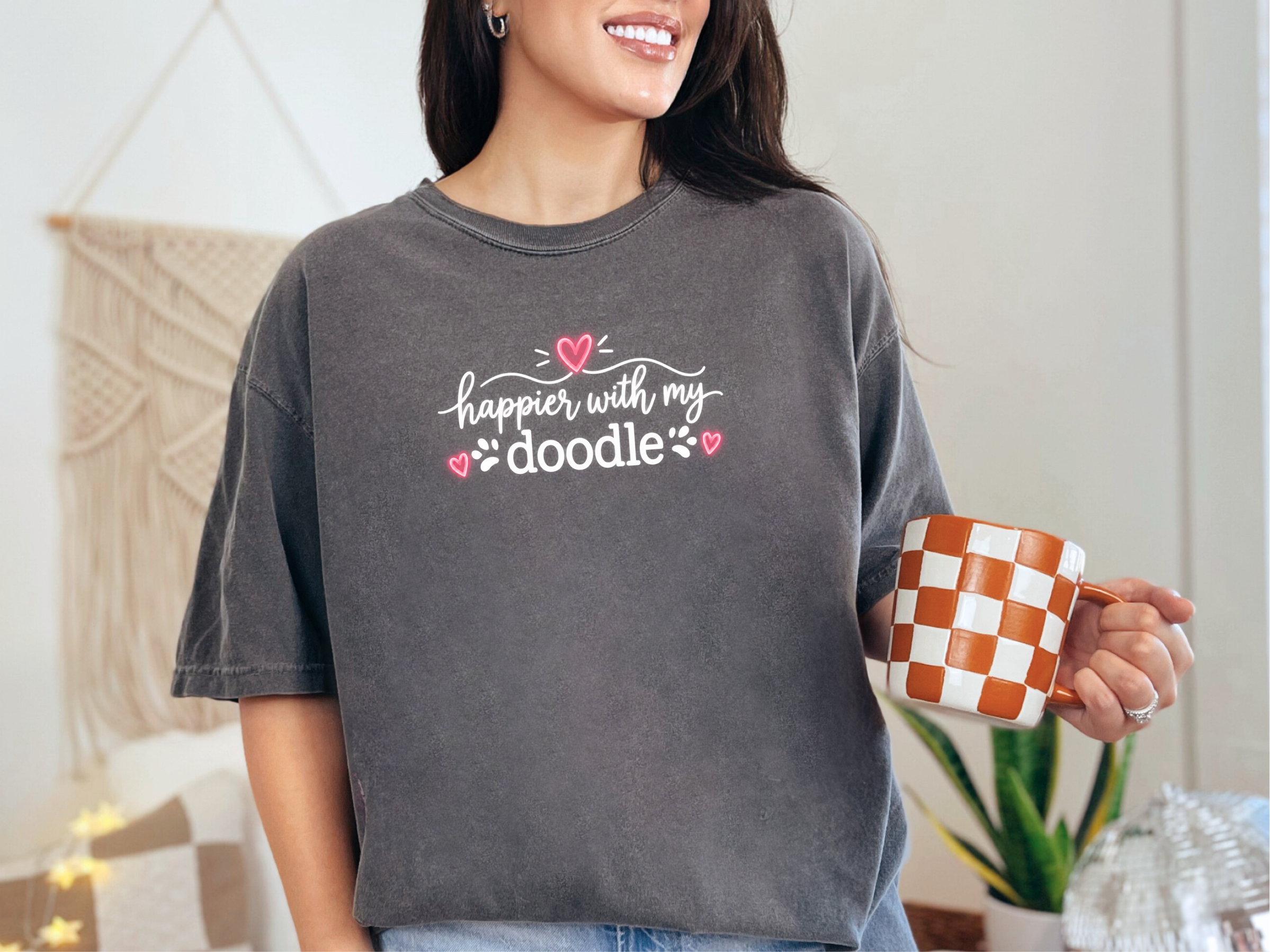 Happier With My Doodle Lettering doodle dog shirt - photo 2