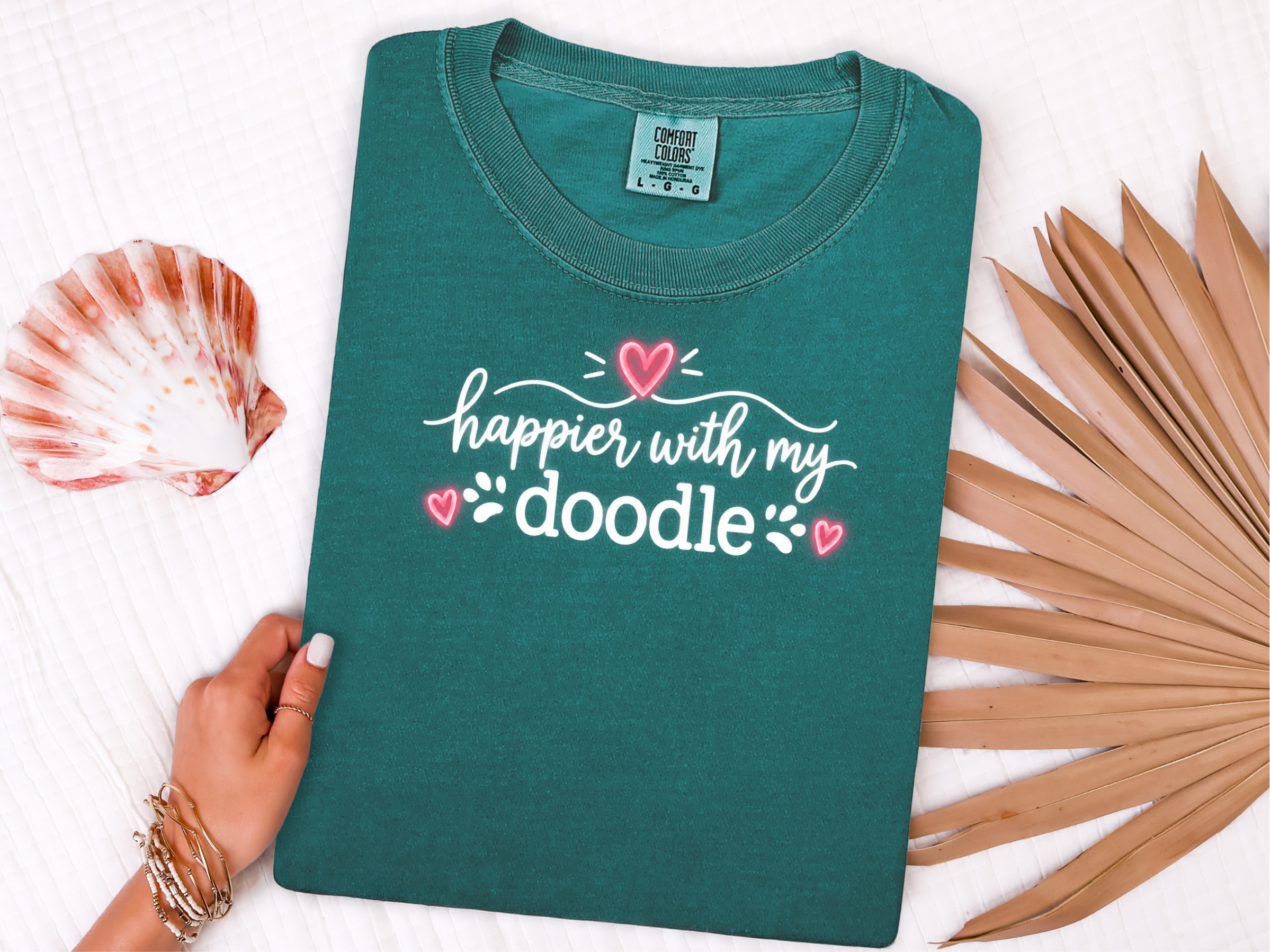 Happier With My Doodle Lettering doodle dog shirt - photo 8