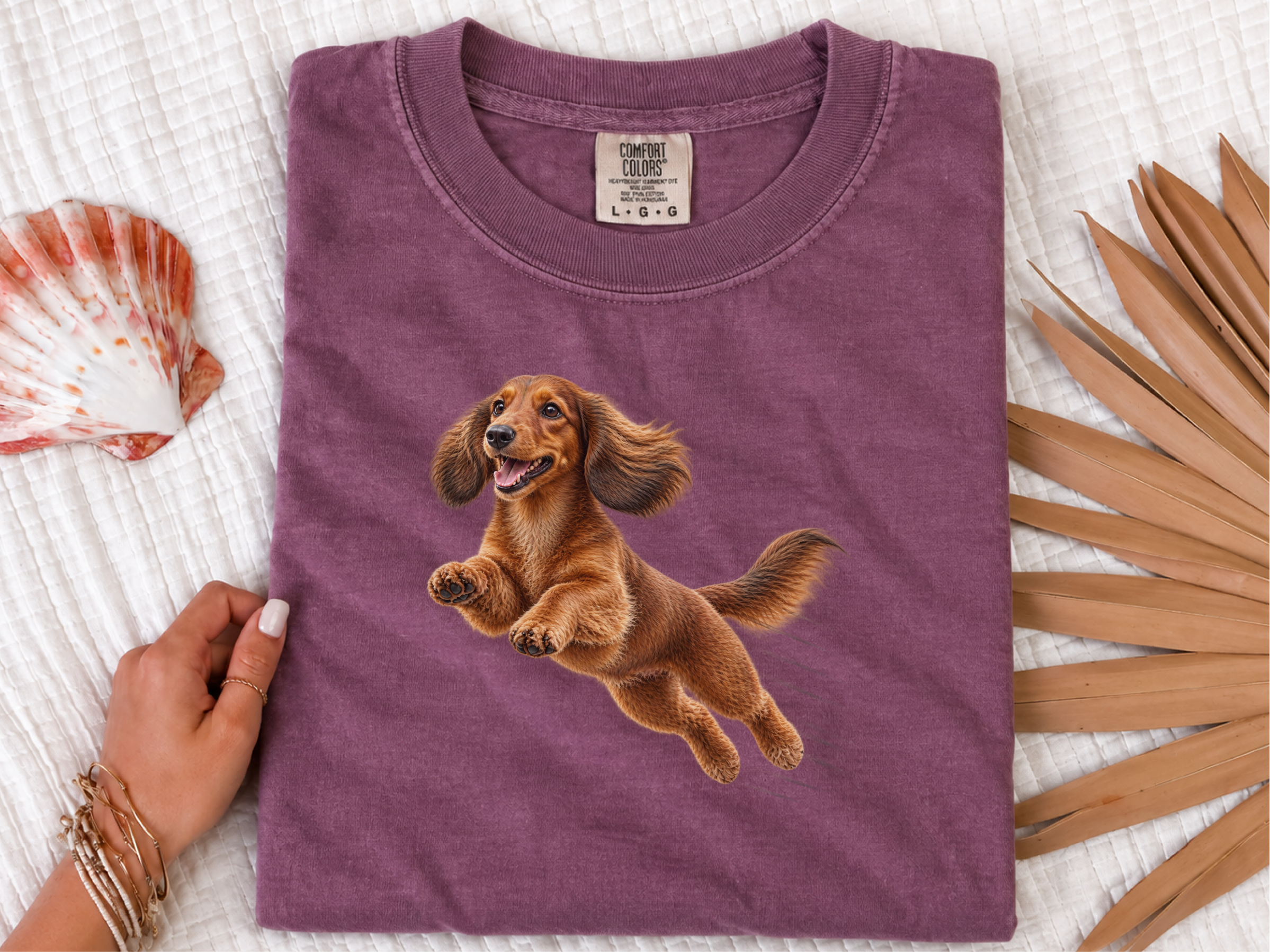 Flying Dachshund Speed Lines doodle dog shirt - photo 6