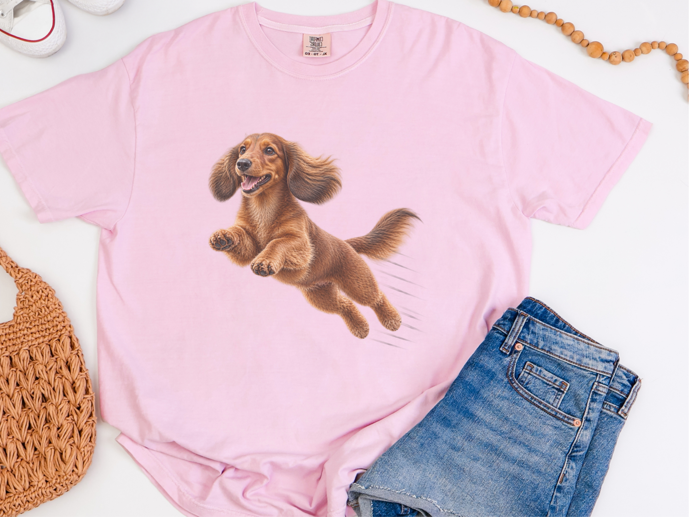 Flying Dachshund Speed Lines Wiener Dog Shirt