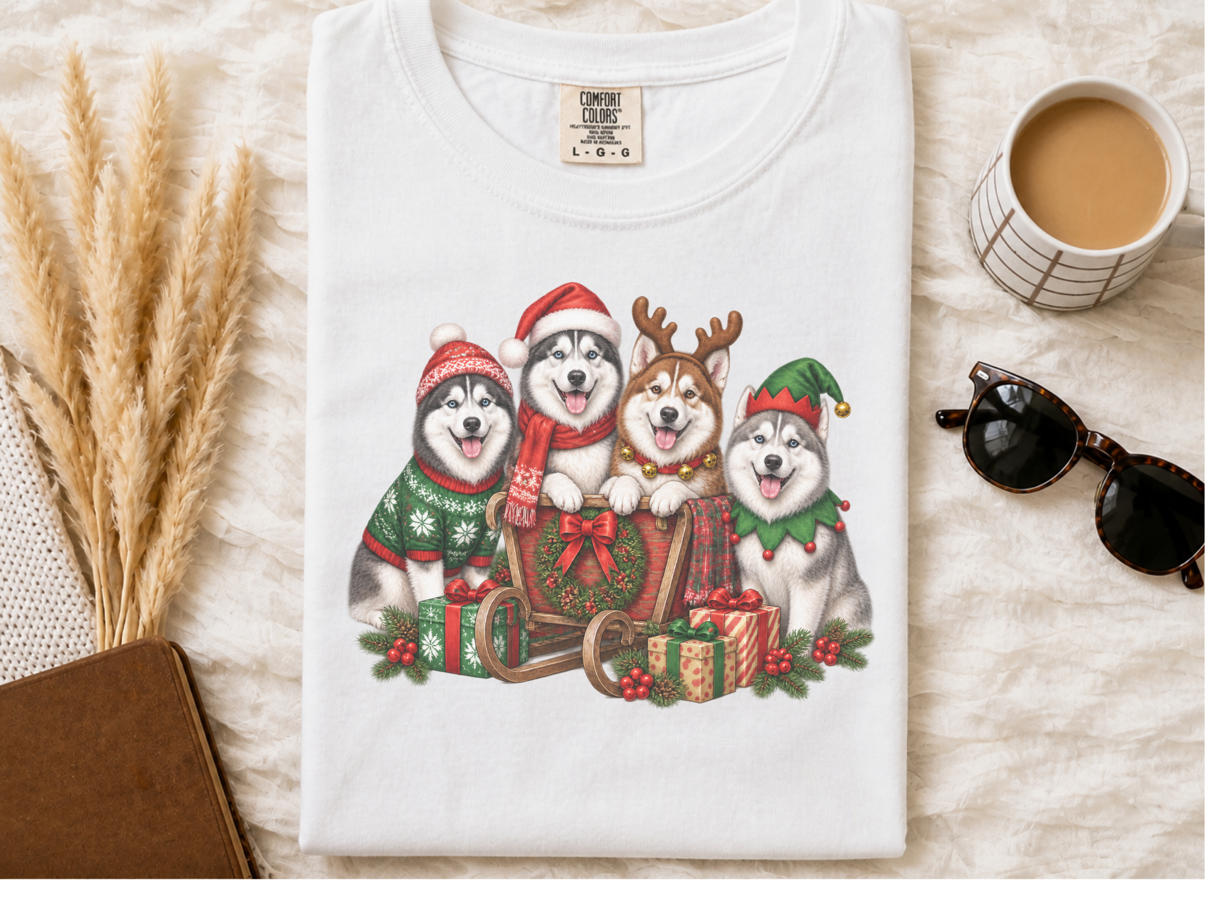 Siberian Husky Christmas Sled