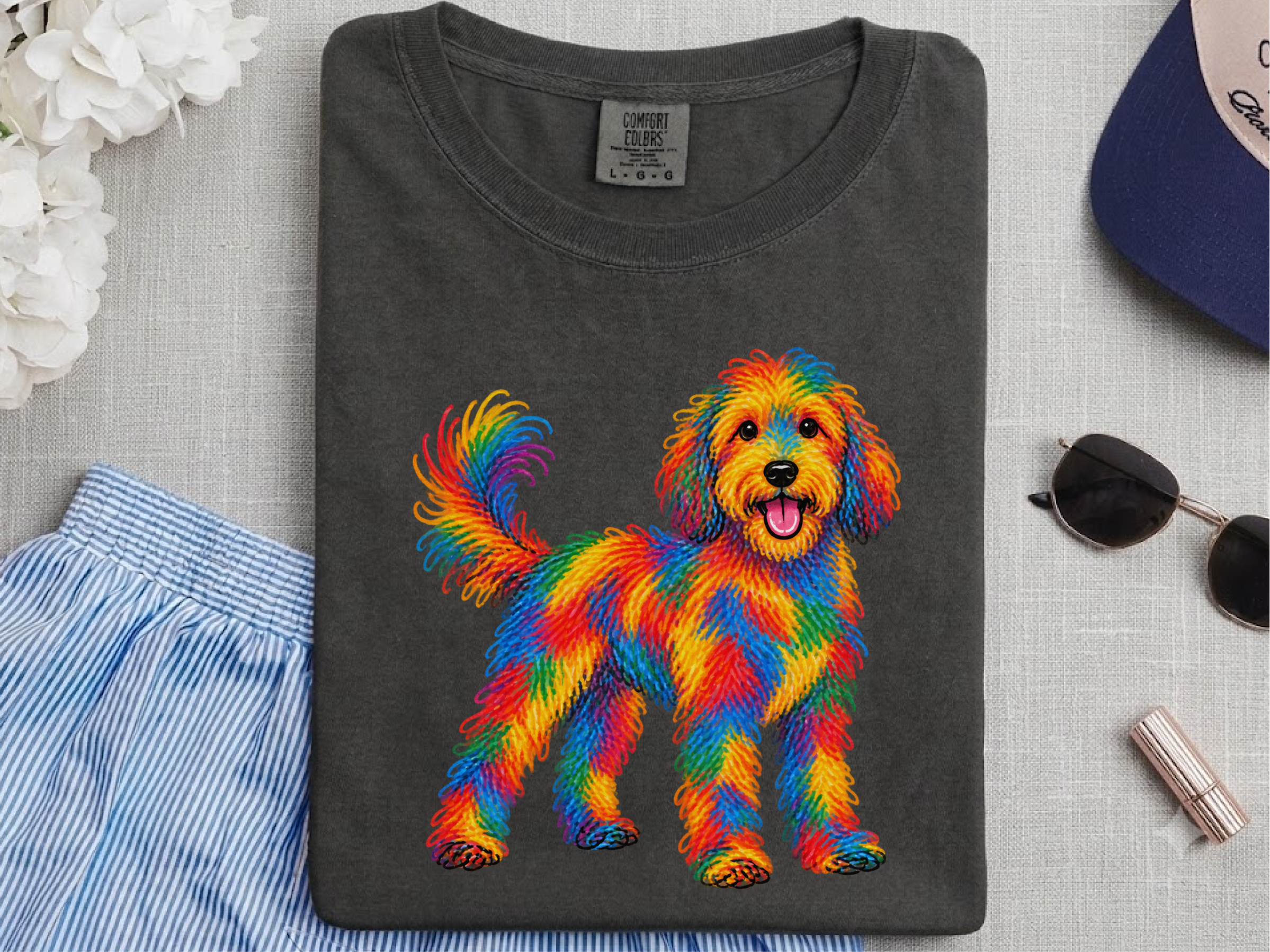 Colorful Rainbow Labradoodle Dog doodle dog shirt - photo 4