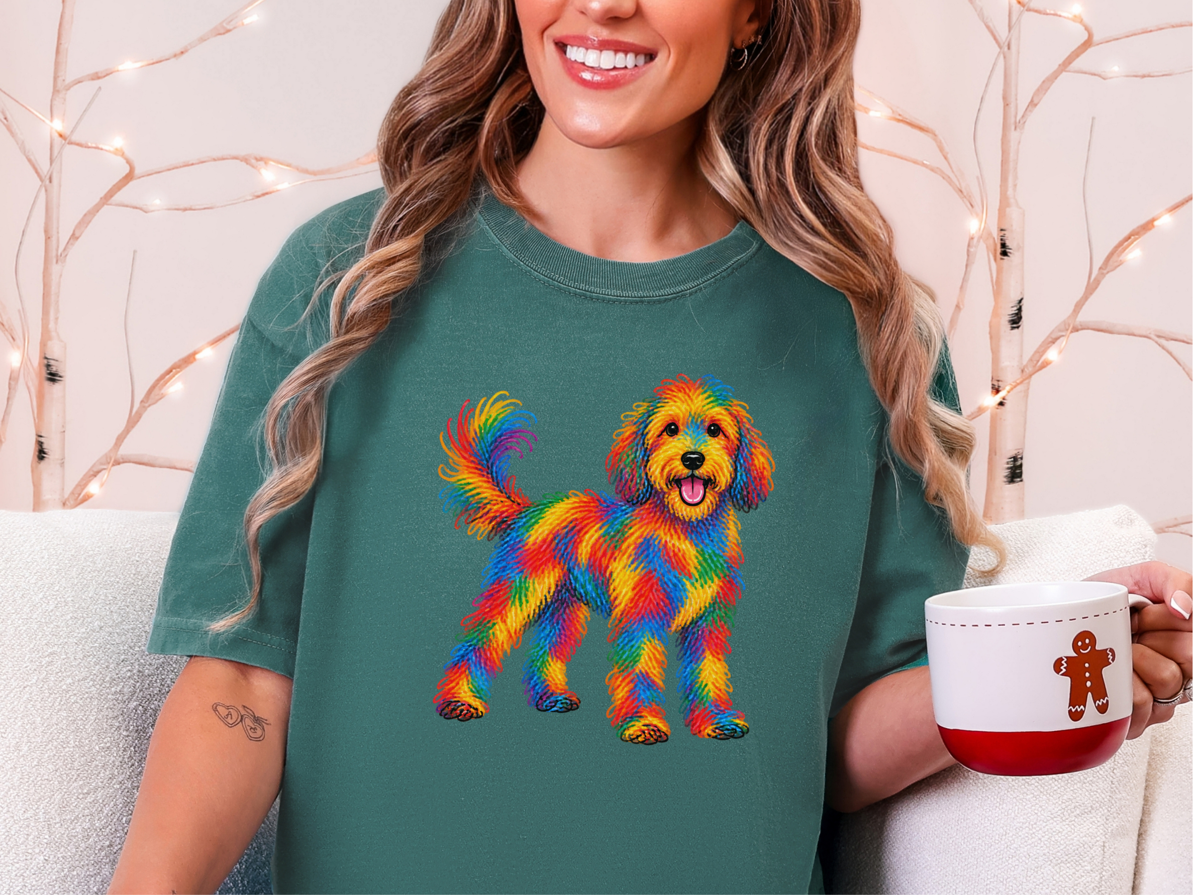 Colorful Rainbow Labradoodle Dog doodle dog shirt - photo 7