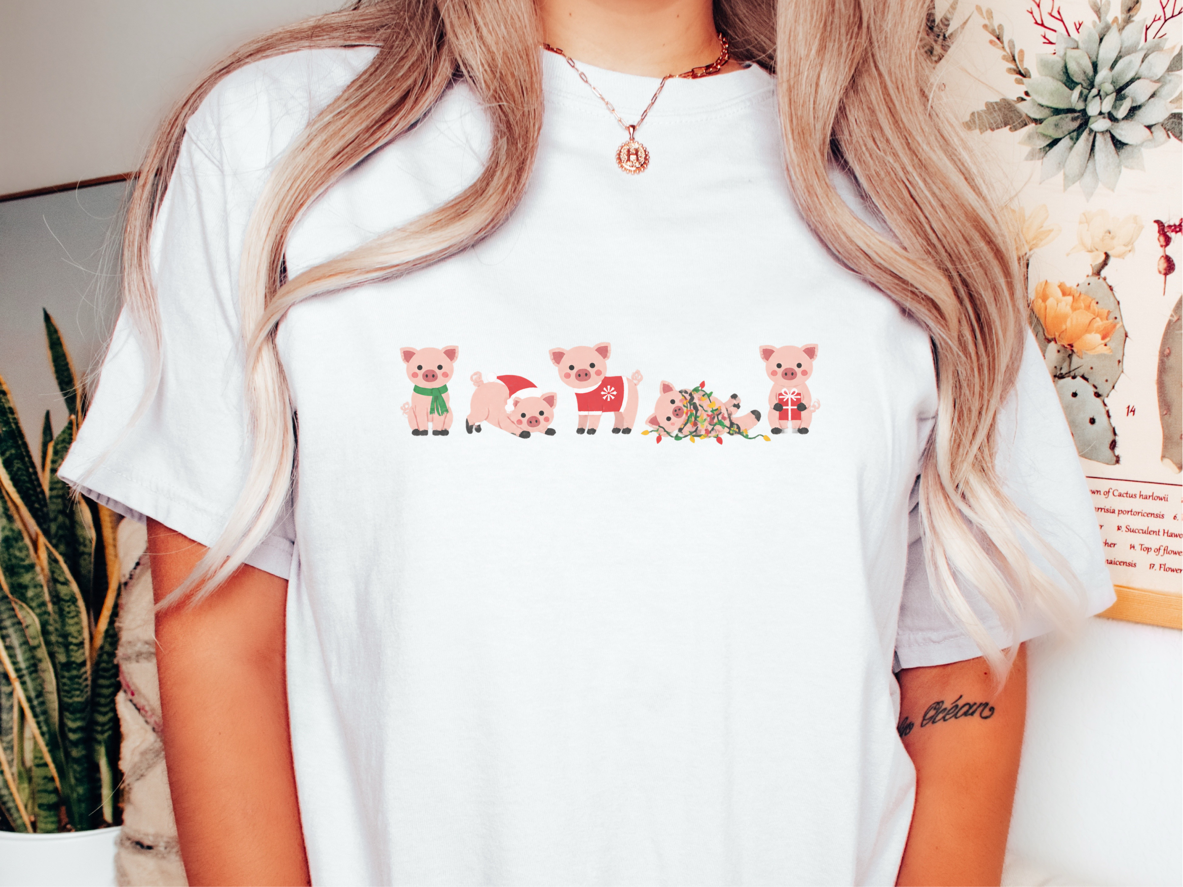 Cute Christmas Pigs Lineup funny shirt - photo 1